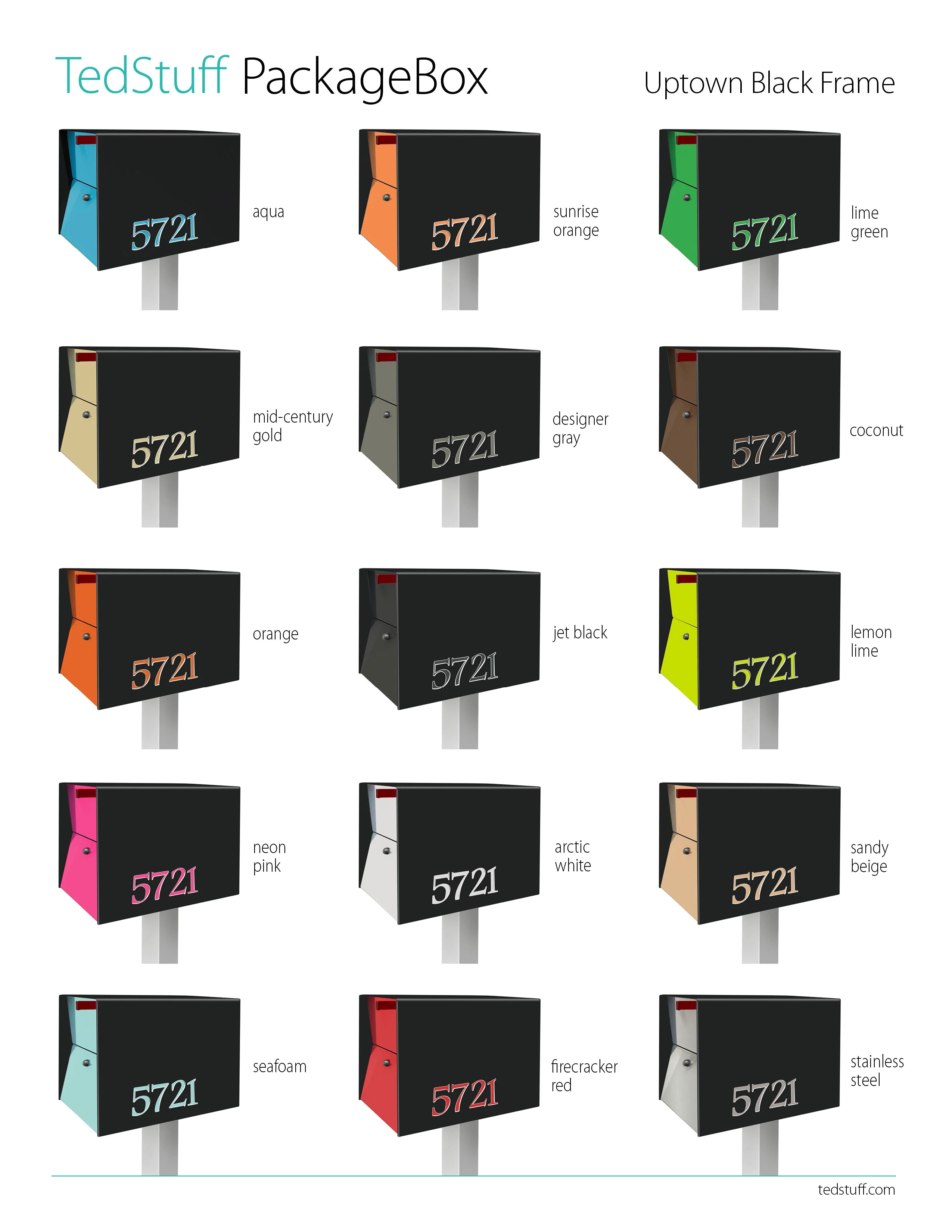 NEW! The UpTown Box Locking Package Dropbox  in JET BLACK - Modern Mailbox - Image 6