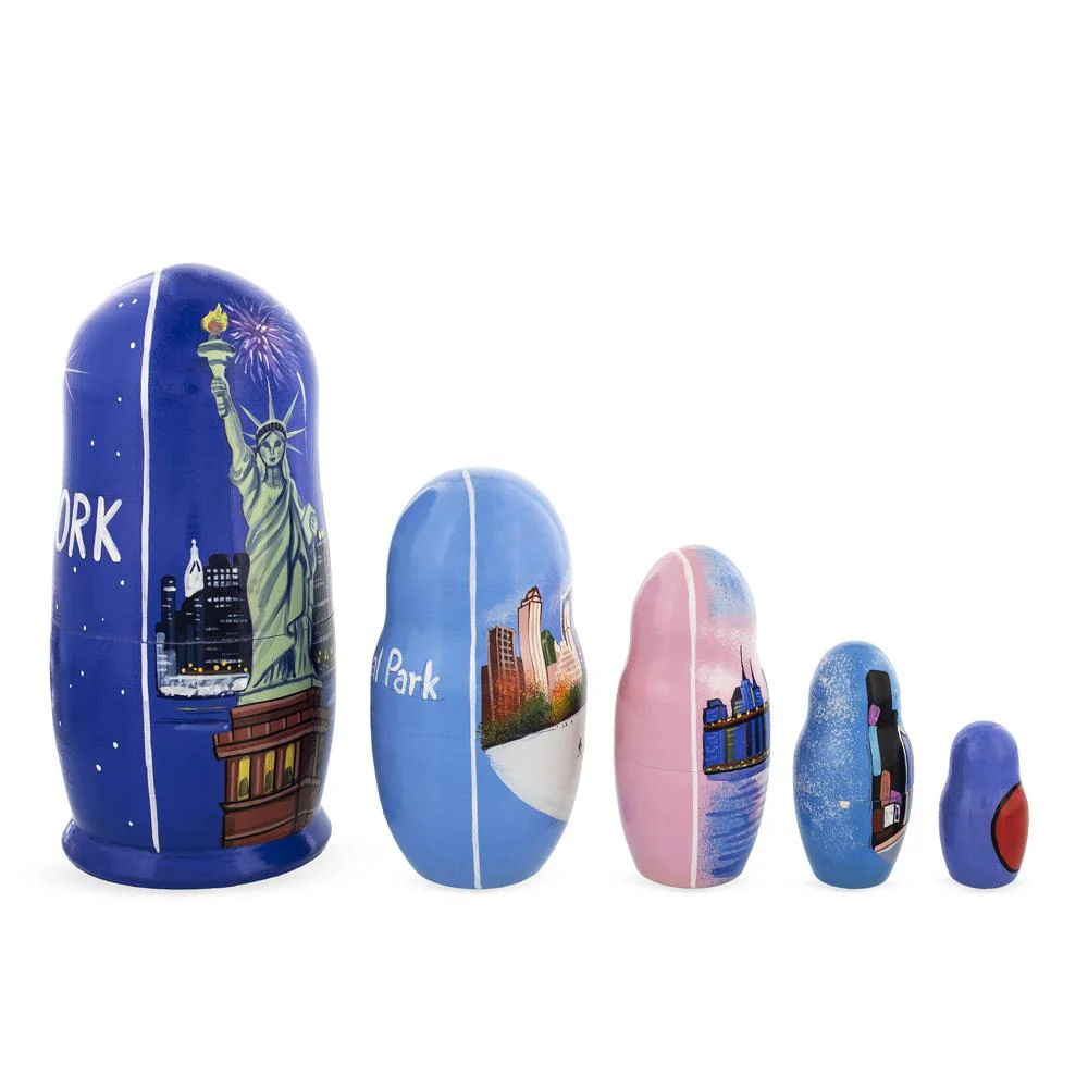 New York City Wooden Stacking Nesting Dolls - Image 2