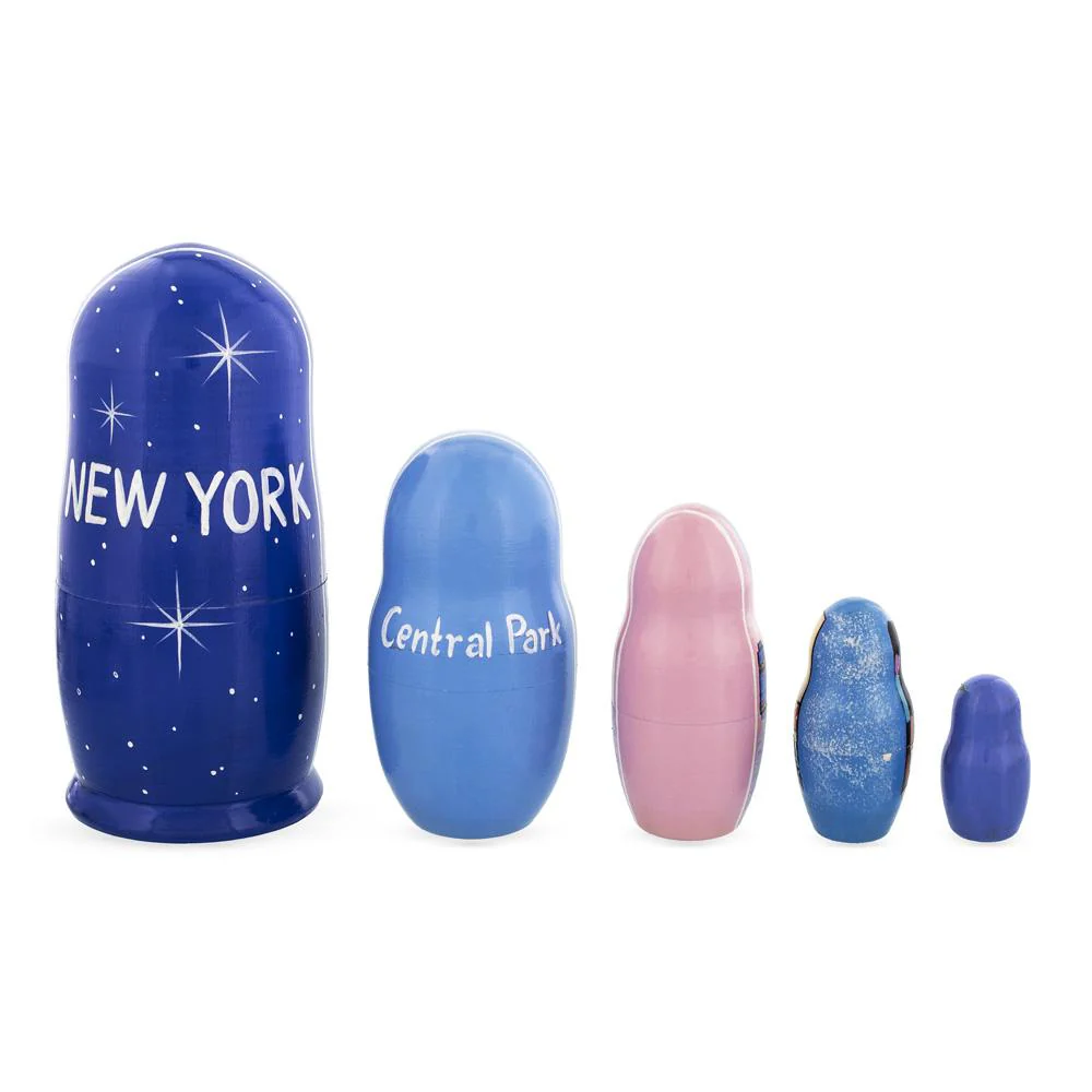New York City Wooden Stacking Nesting Dolls - Image 3