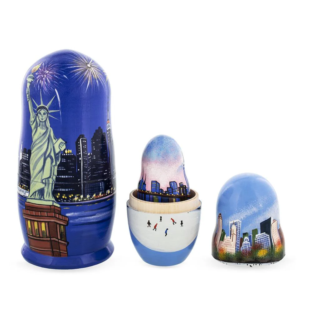 New York City Wooden Stacking Nesting Dolls - Image 4