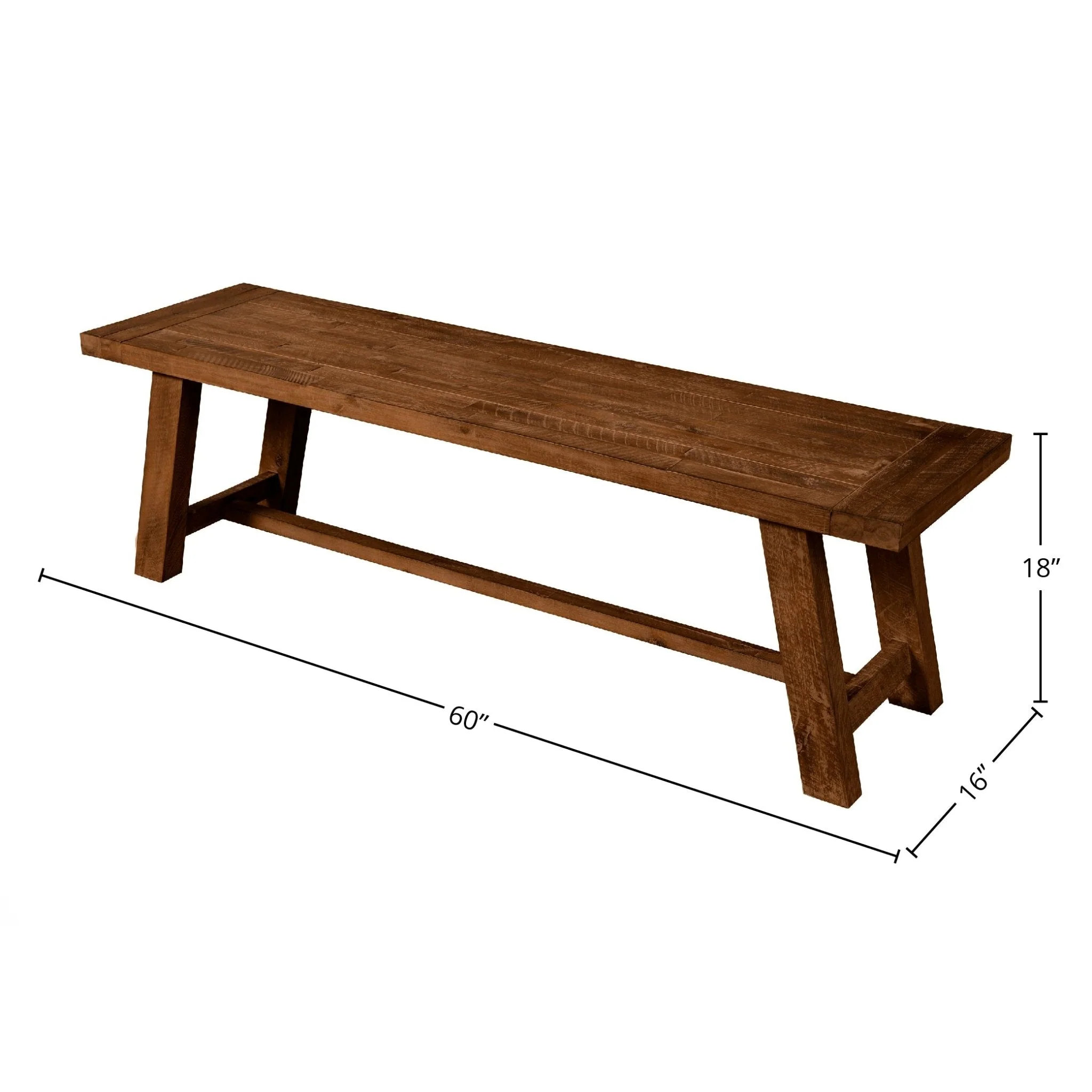 Newberry Bench, Medium Brown - Image 5