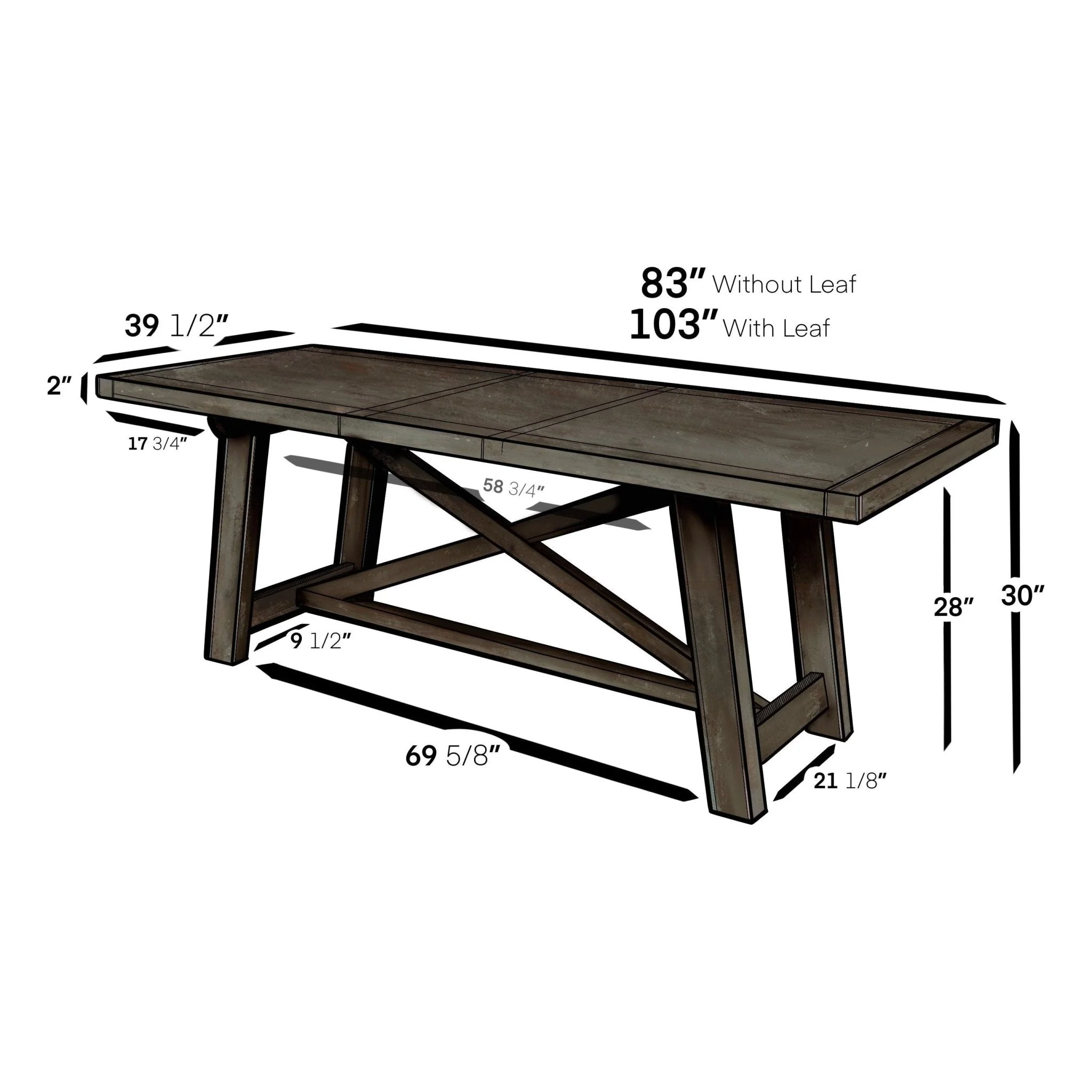 Newberry Rectangular Dining Table, Salvaged Grey - Image 4