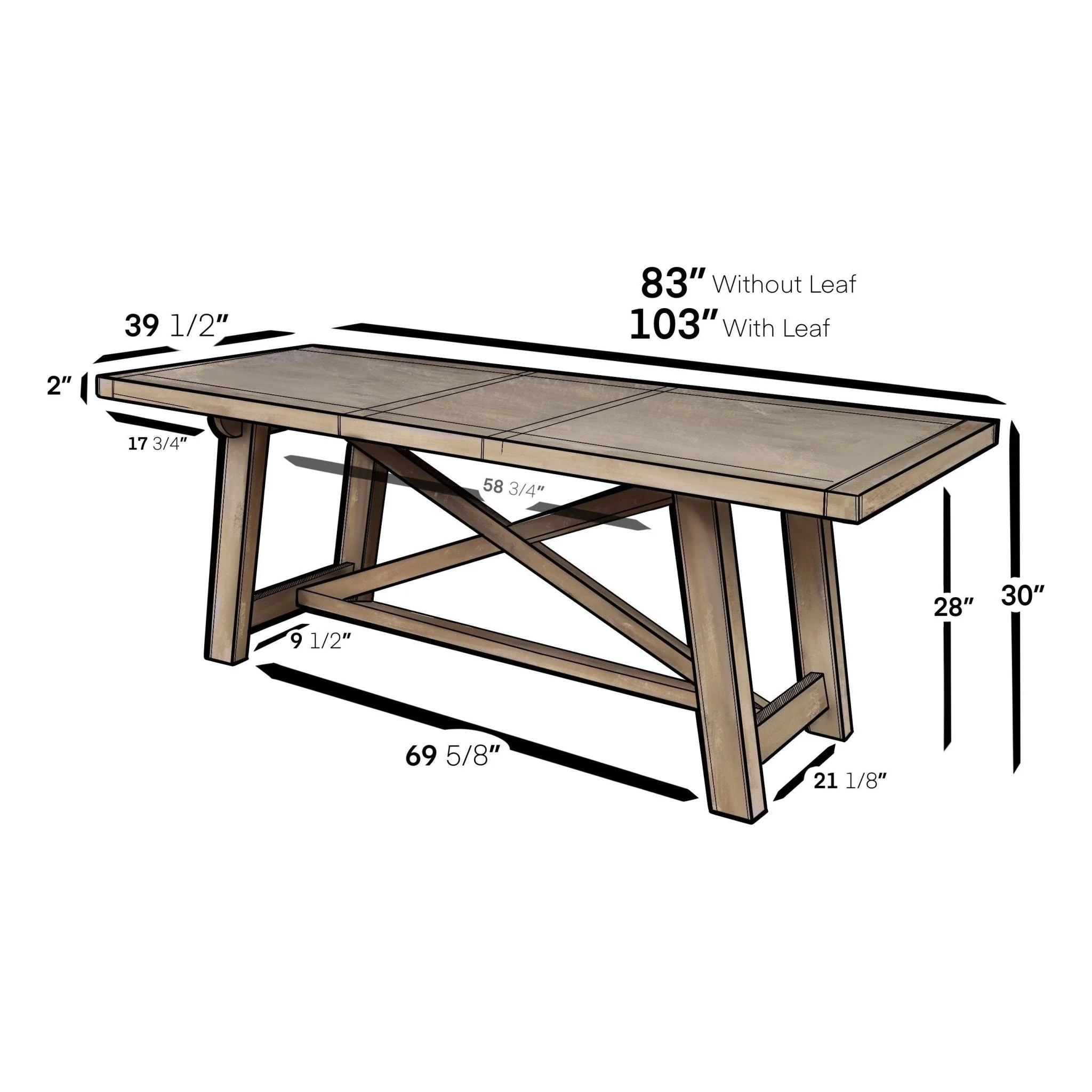 Newberry Rectangular Dining Table, Weathered Natural - Image 12
