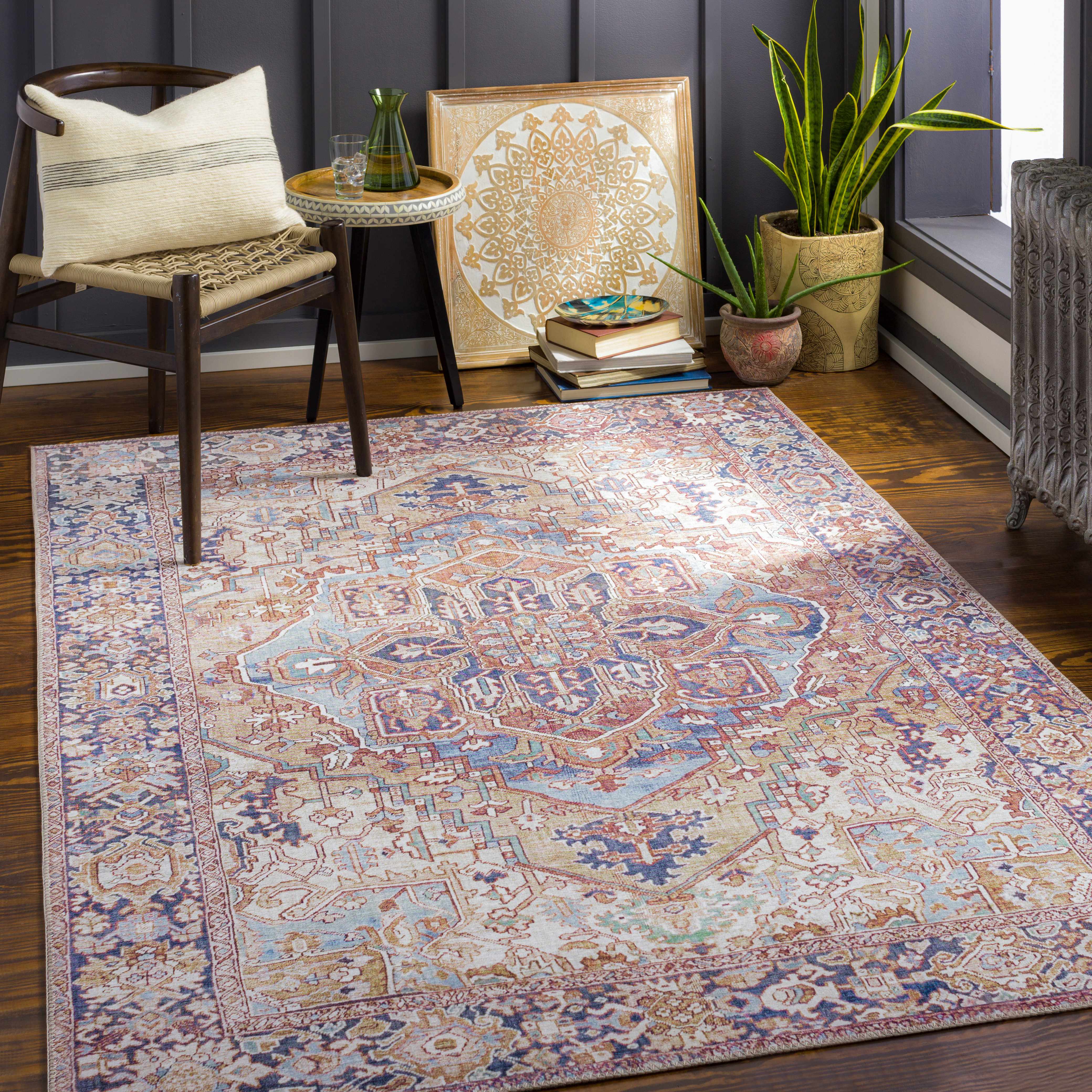Neyland Iris Olive & Brown Area Rug 2360 - Image 2