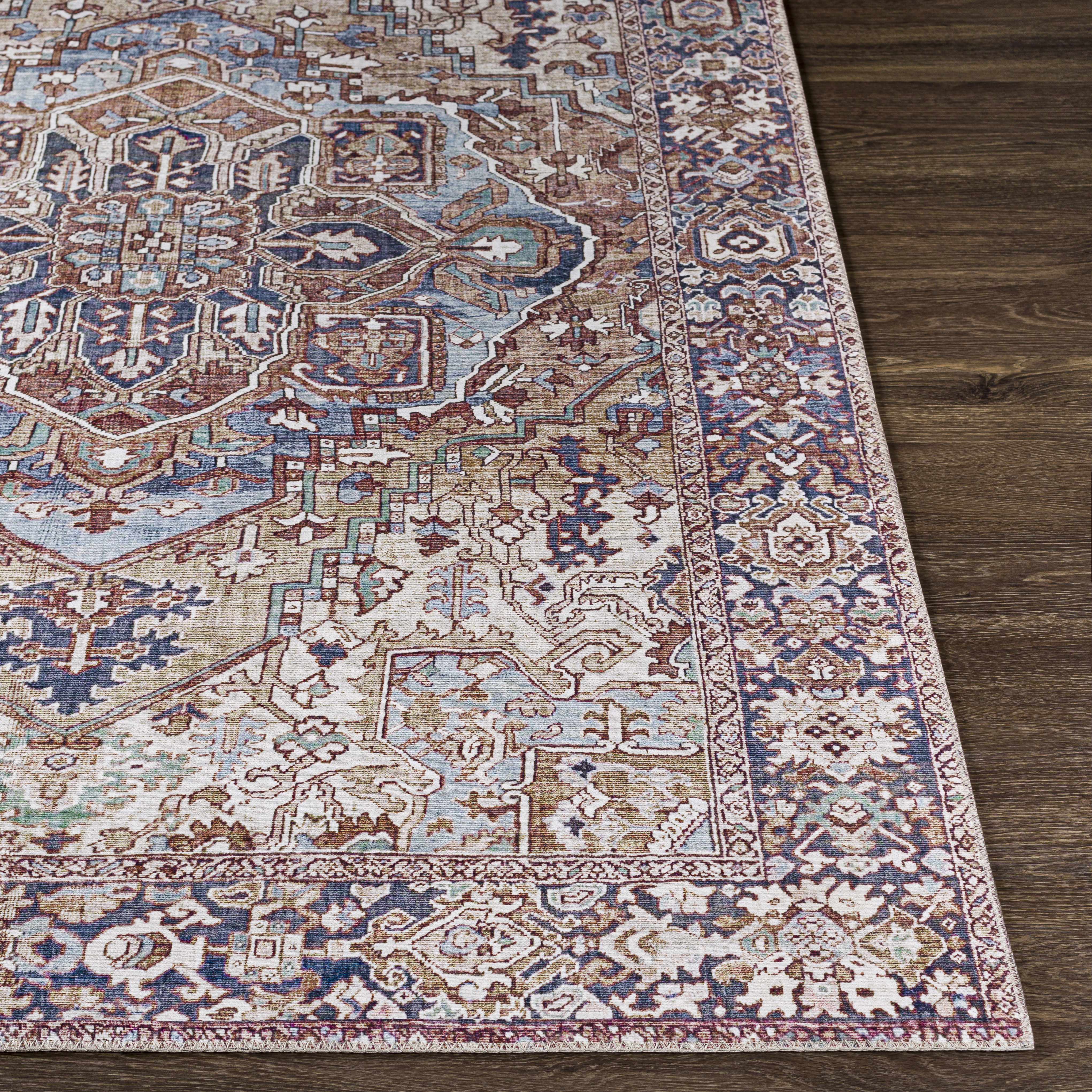 Neyland Iris Olive & Brown Area Rug 2360 - Image 3