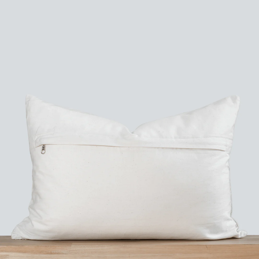 Nina Floral Block Printed Pillow Cover | Brown | Lumbar - Image 10