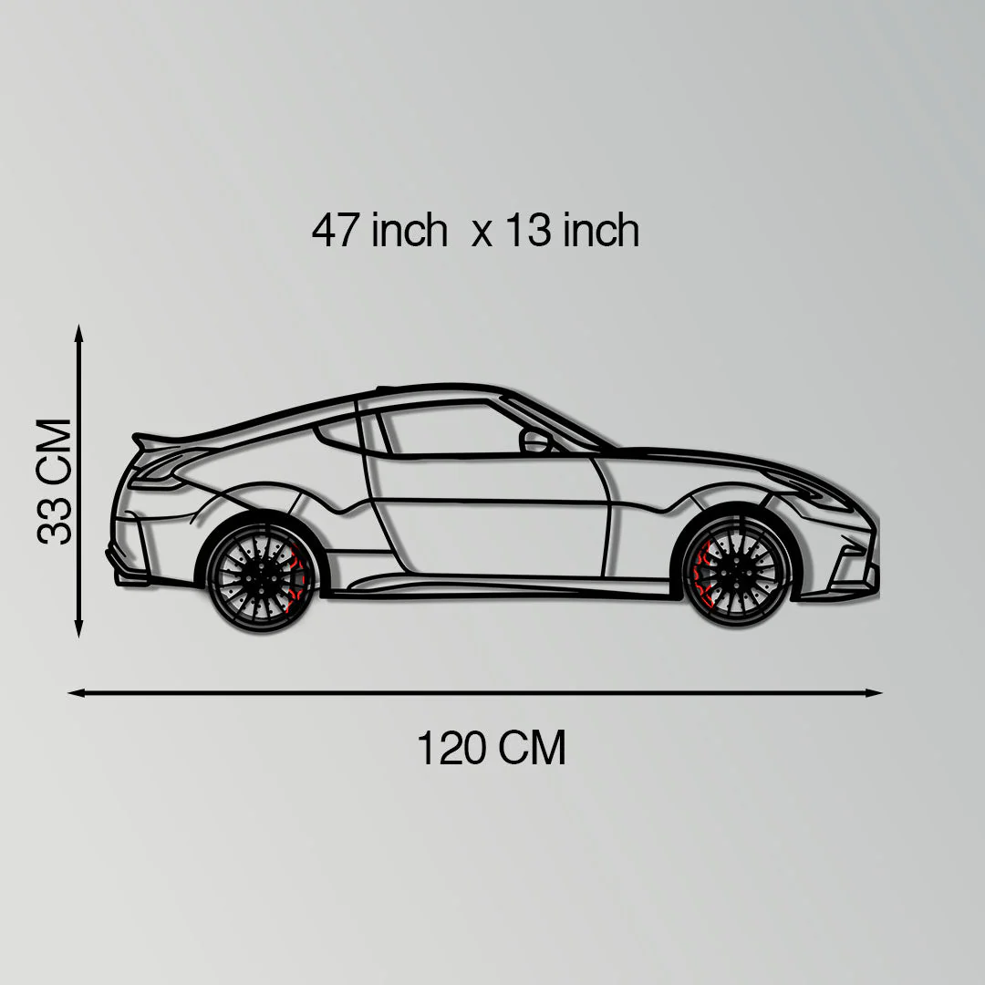 Nissan 350Z Metal Car Wall Art with Rotating Wheels - JDM Fairlady Z33 Silhouette - Interactive Automotive Wall Decor - KAFMEKA153 - Image 11