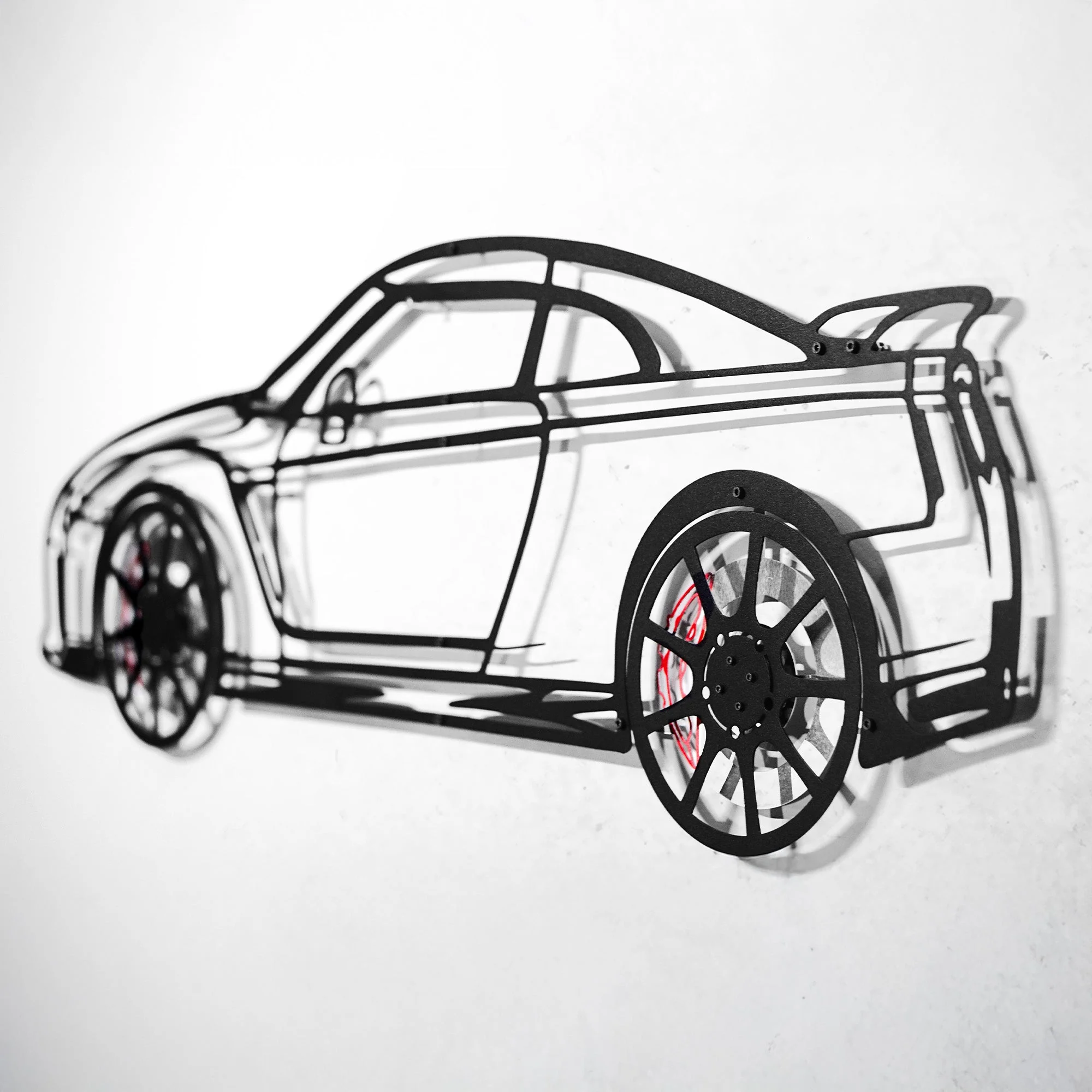 Nissan GT-R R35 Wall Art – JDM Steel Silhouette with Spinning Wheels-KAFMEKA036 - Image 10