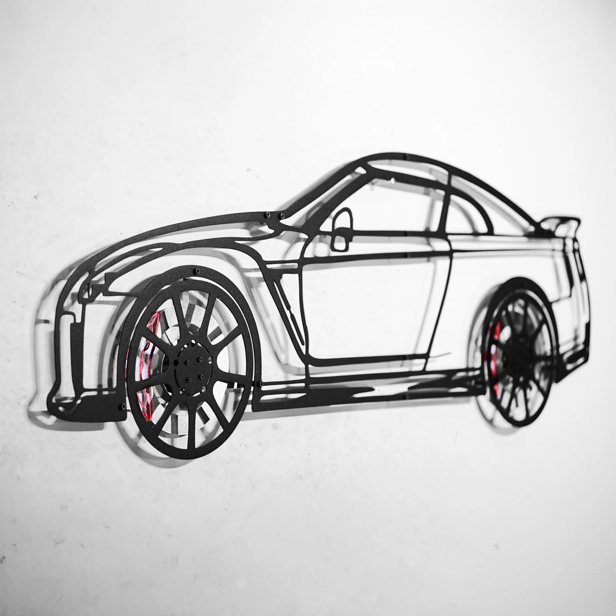 Nissan GT-R R35 Wall Art – JDM Steel Silhouette with Spinning Wheels-KAFMEKA036 - Image 9