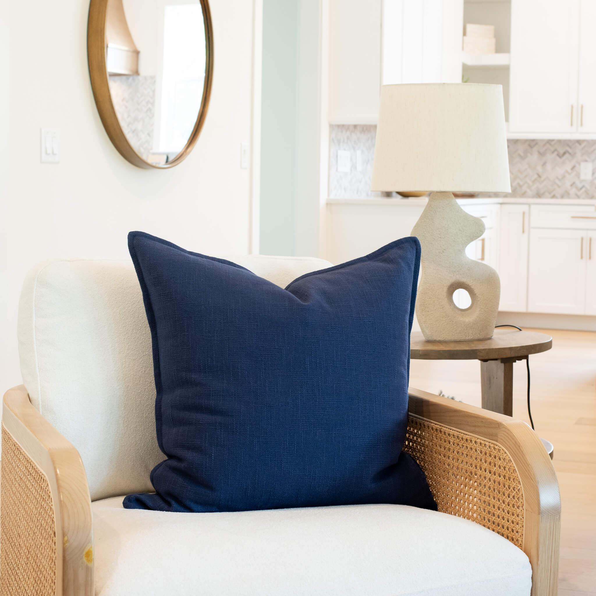 Noa Solid Pillow Cover | Blue - Image 2