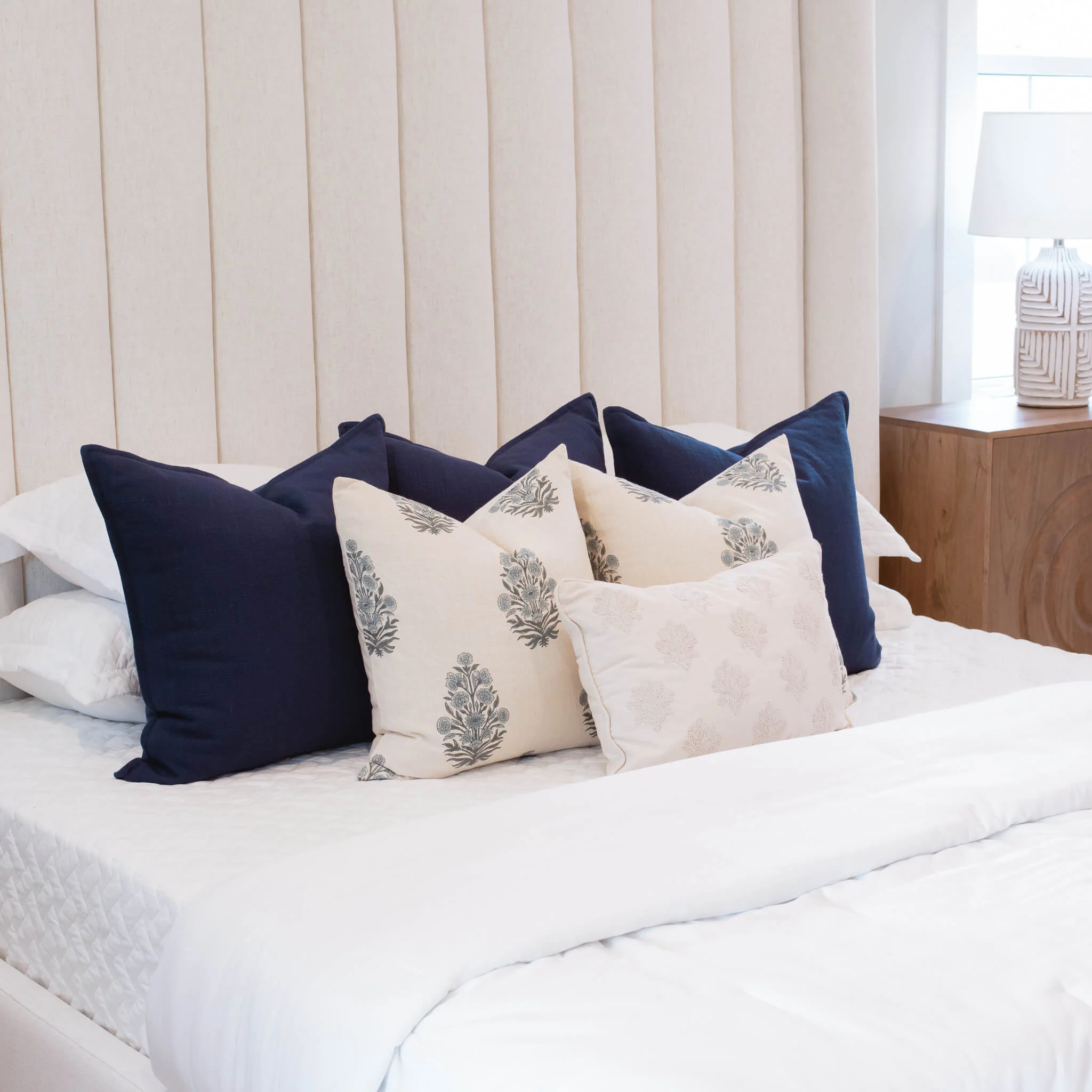 Noa Solid Pillow Cover | Blue - Image 7