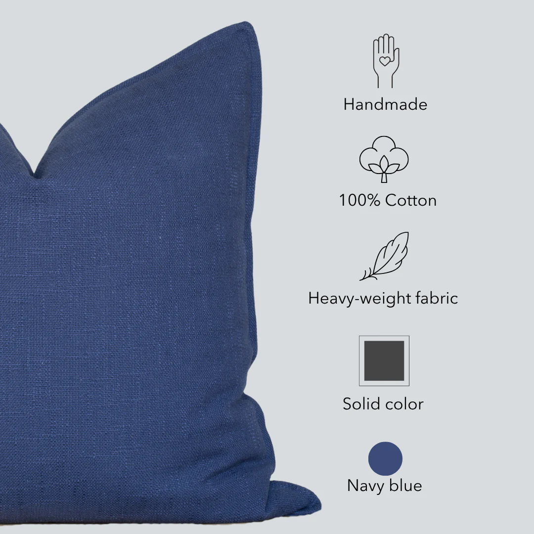 Noa Solid Pillow Cover | Blue - Image 9