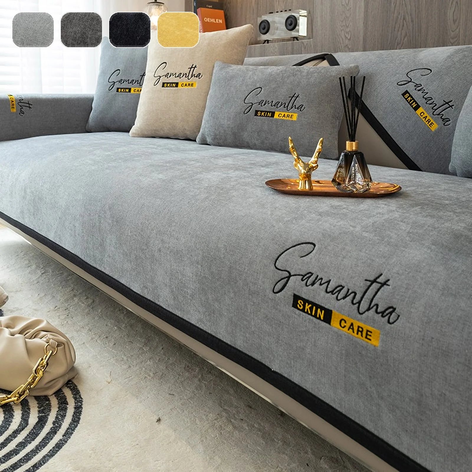 Non-Slip Cat Scratch Furniture Cover for Leather Sofas, Chenille Sofa Towels Covers I - Image 5