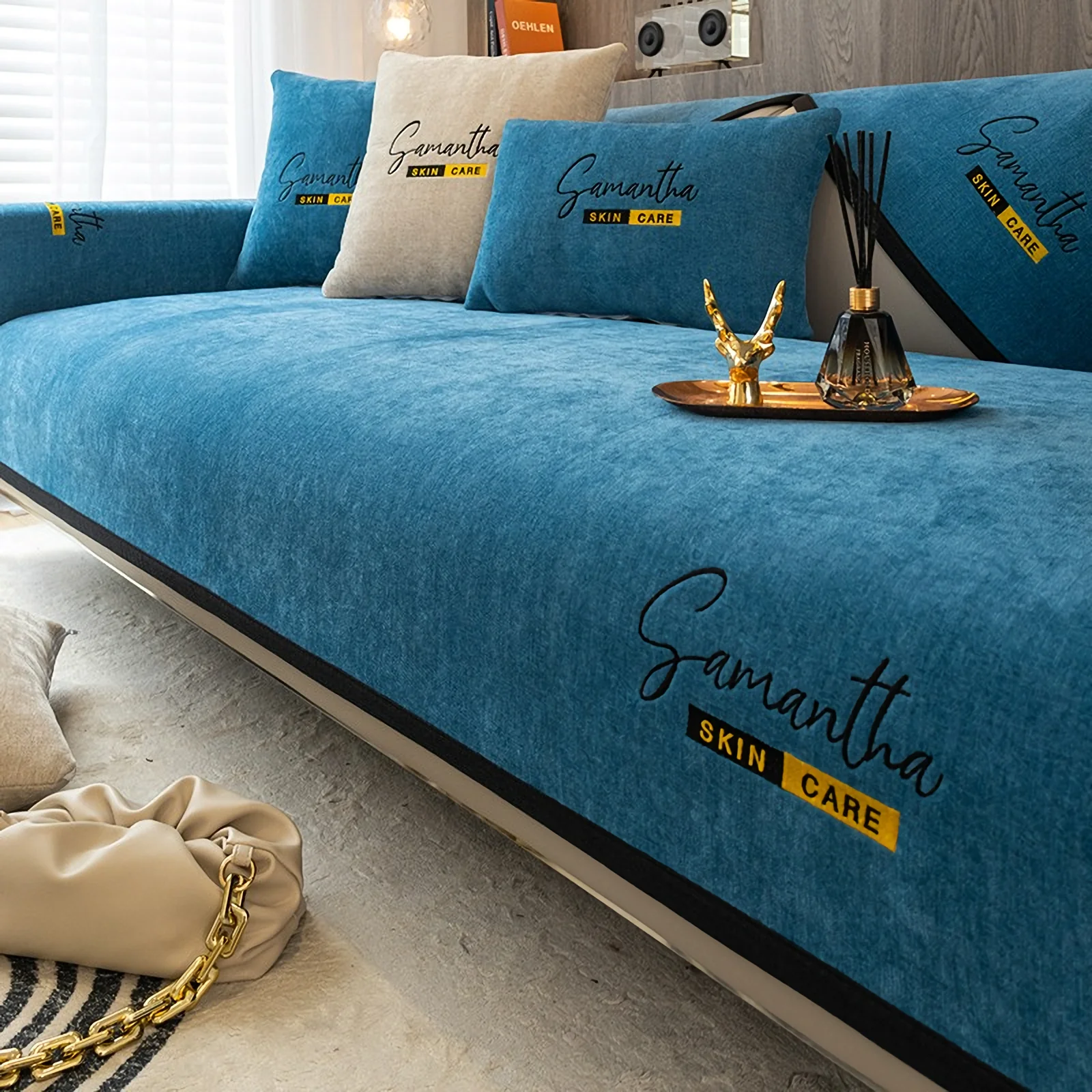 Non-Slip Cat Scratch Furniture Cover for Leather Sofas, Chenille Sofa Towels Covers II - Image 3