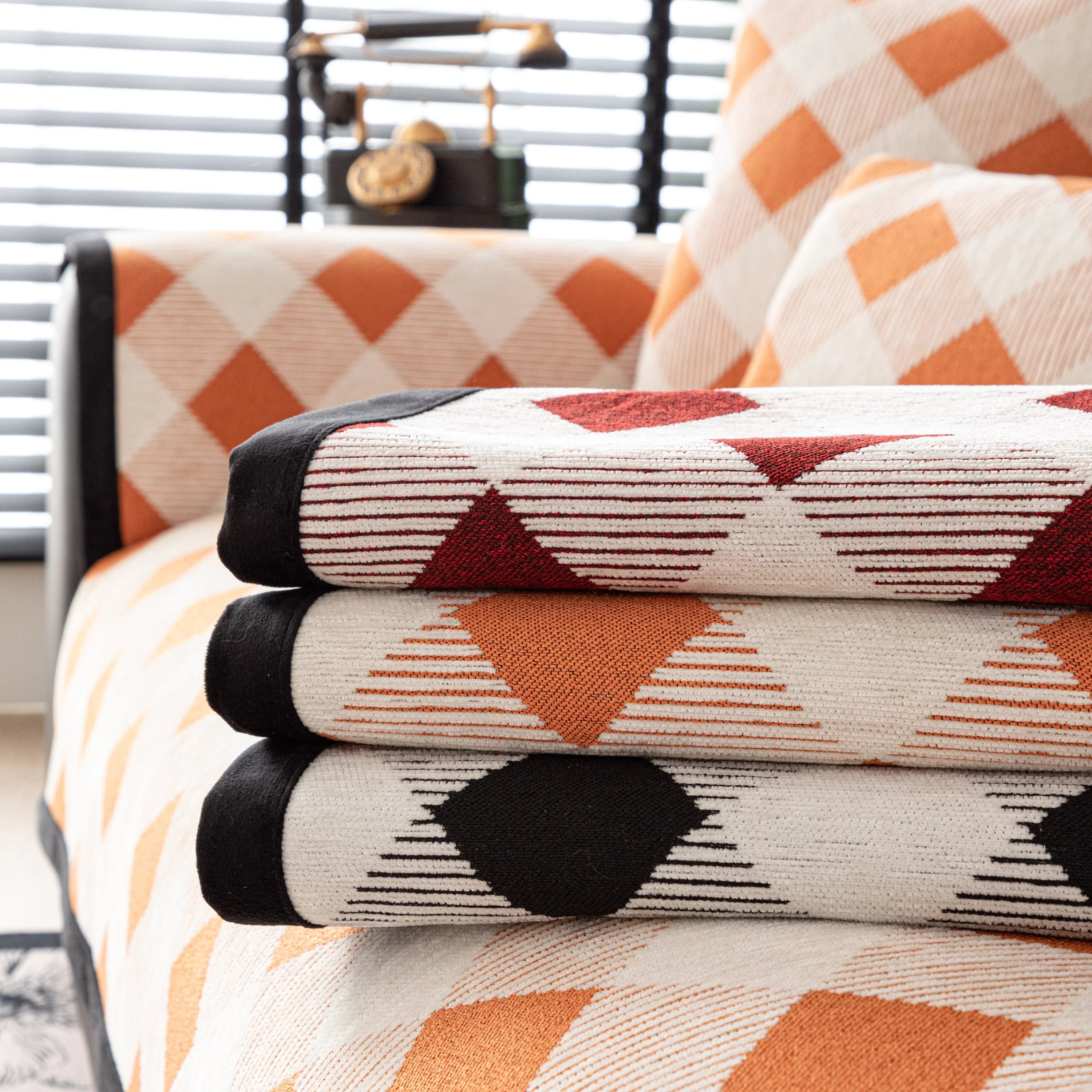 Non-Slip Chenille Sofa Slipcover Modern Geometric Sofa Protector Fits Most Sofas - Image 27