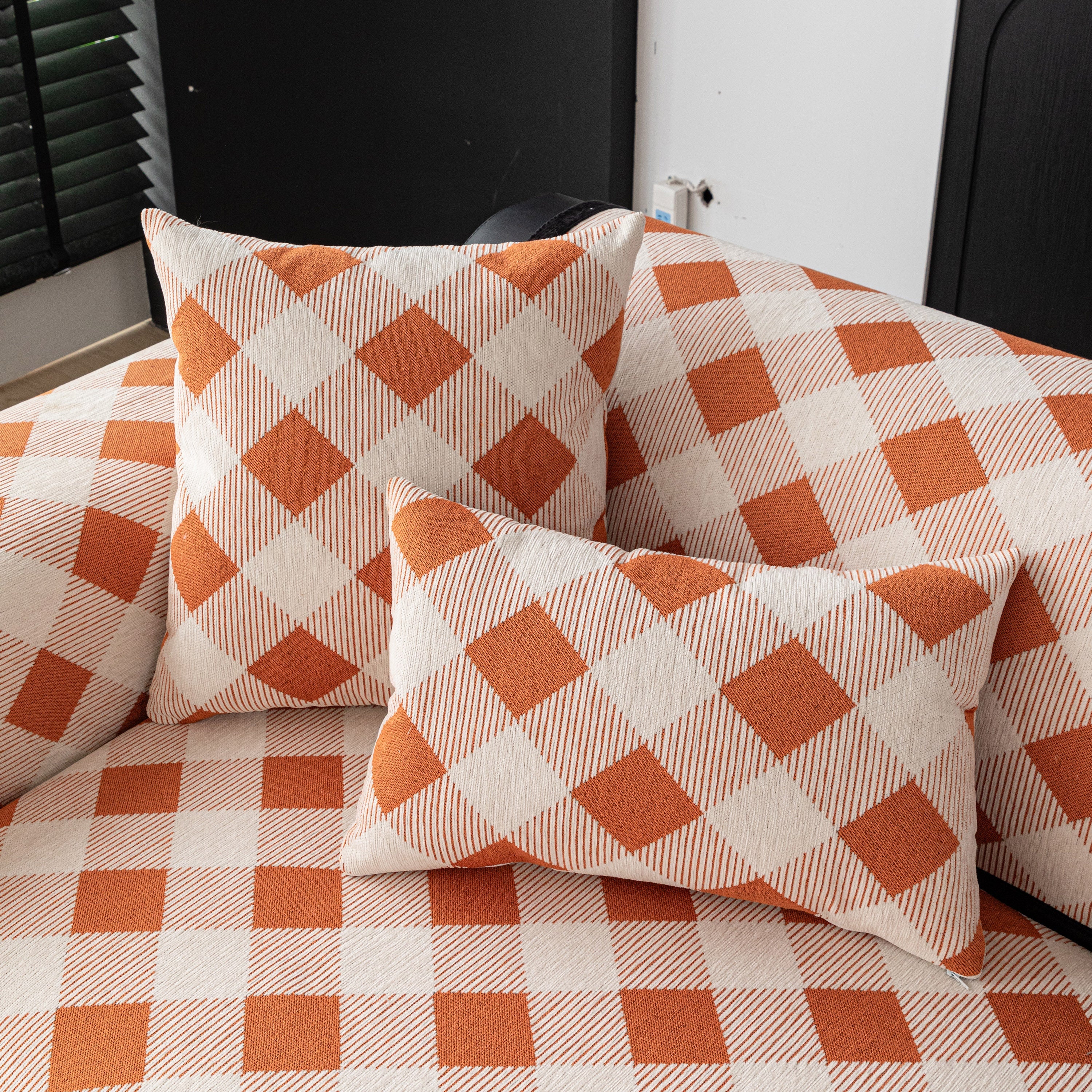 Non-Slip Chenille Sofa Slipcover Modern Geometric Sofa Protector Fits Most Sofas - Image 43