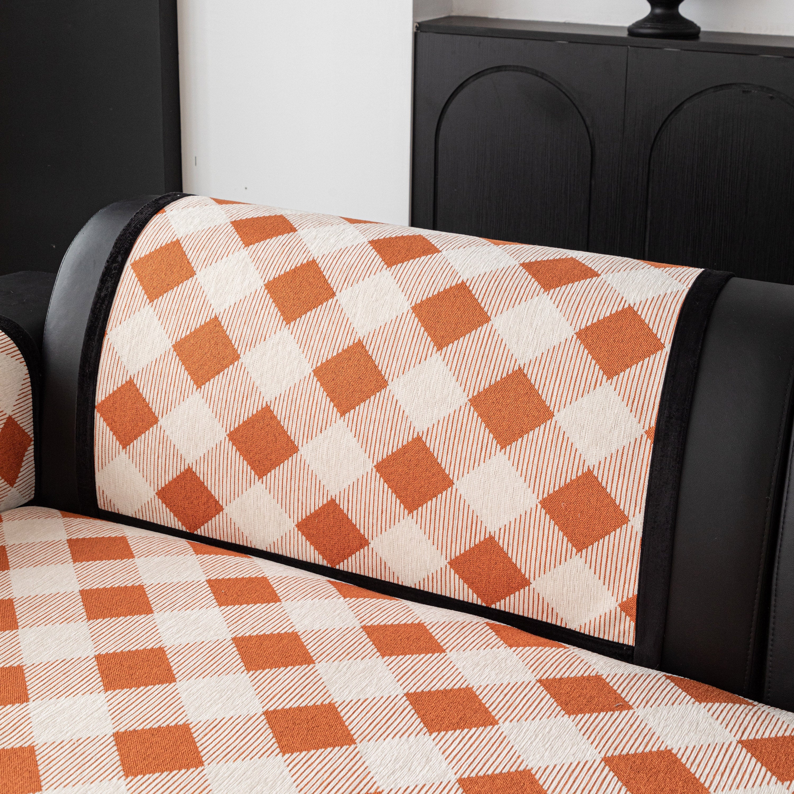 Non-Slip Chenille Sofa Slipcover Modern Geometric Sofa Protector Fits Most Sofas - Image 44