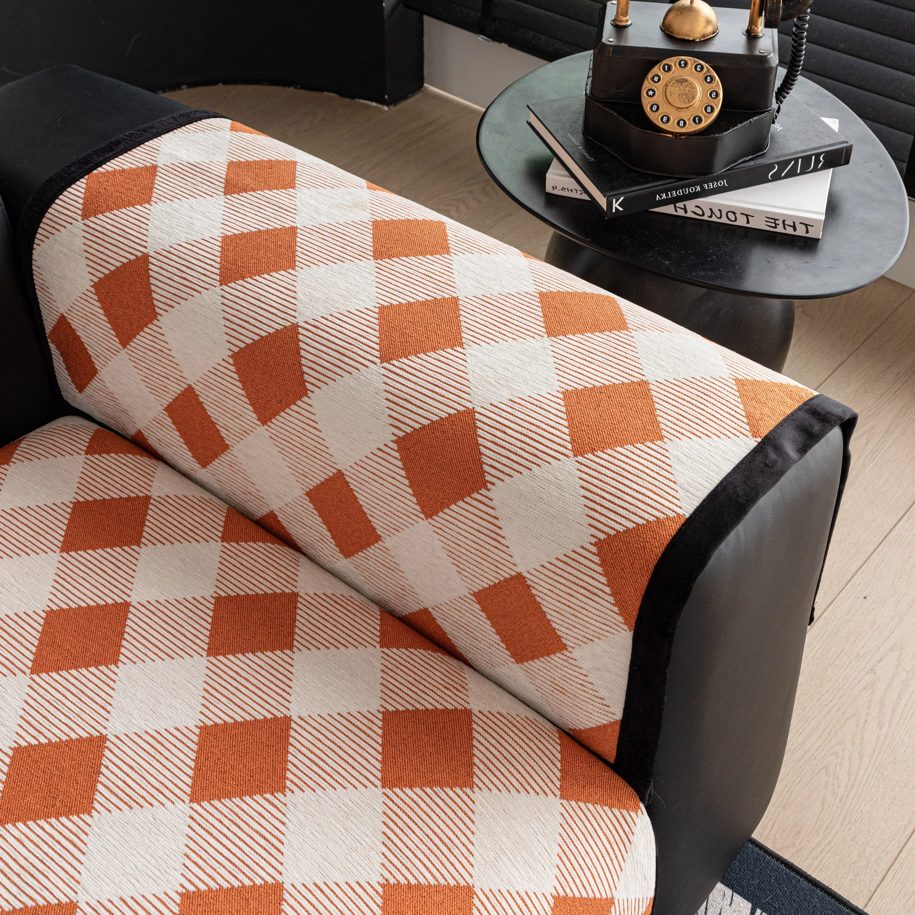 Non-Slip Chenille Sofa Slipcover Modern Geometric Sofa Protector Fits Most Sofas - Image 45