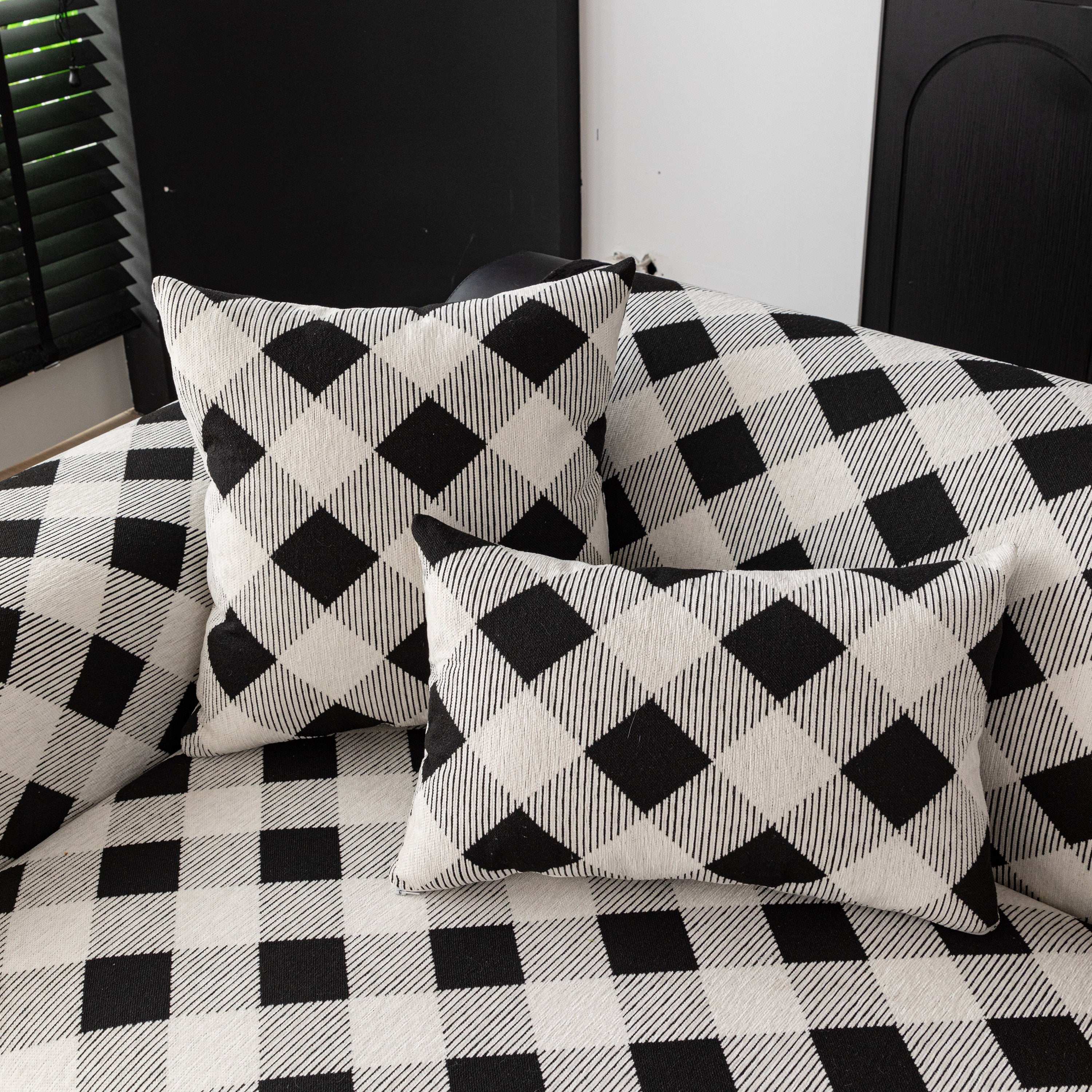 Non-Slip Chenille Sofa Slipcover Modern Geometric Sofa Protector Fits Most Sofas - Image 64