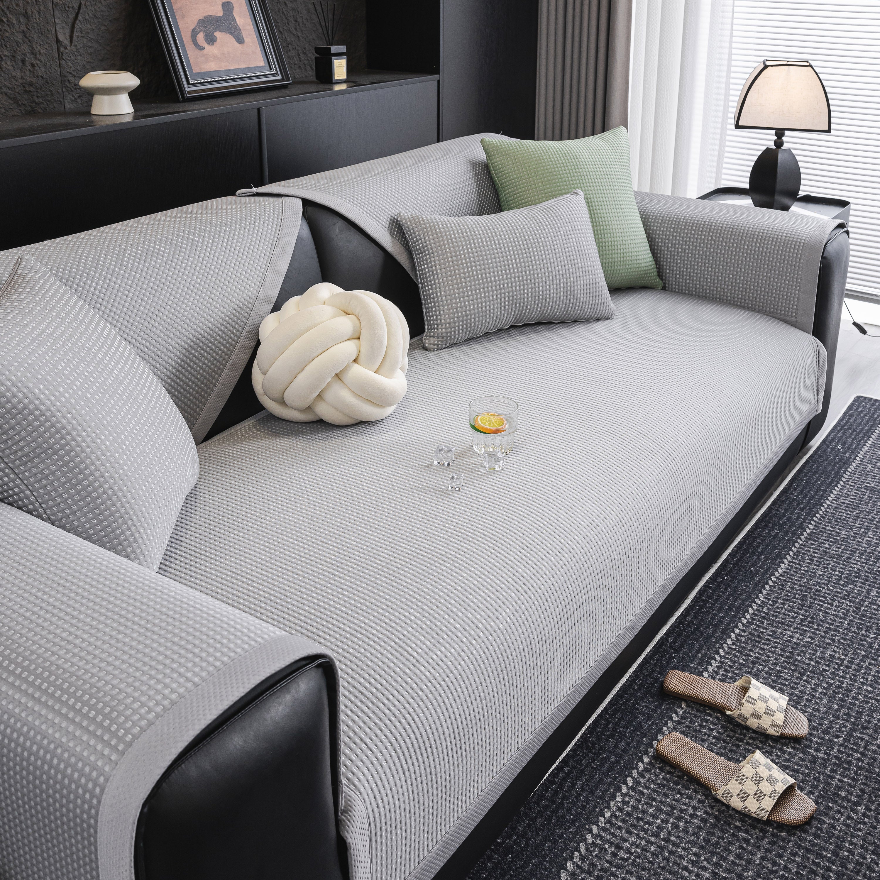 Non-Slip Cooling Breathable Couch Protector Towel, Lightweight Slipcover for Sofas - Image 103