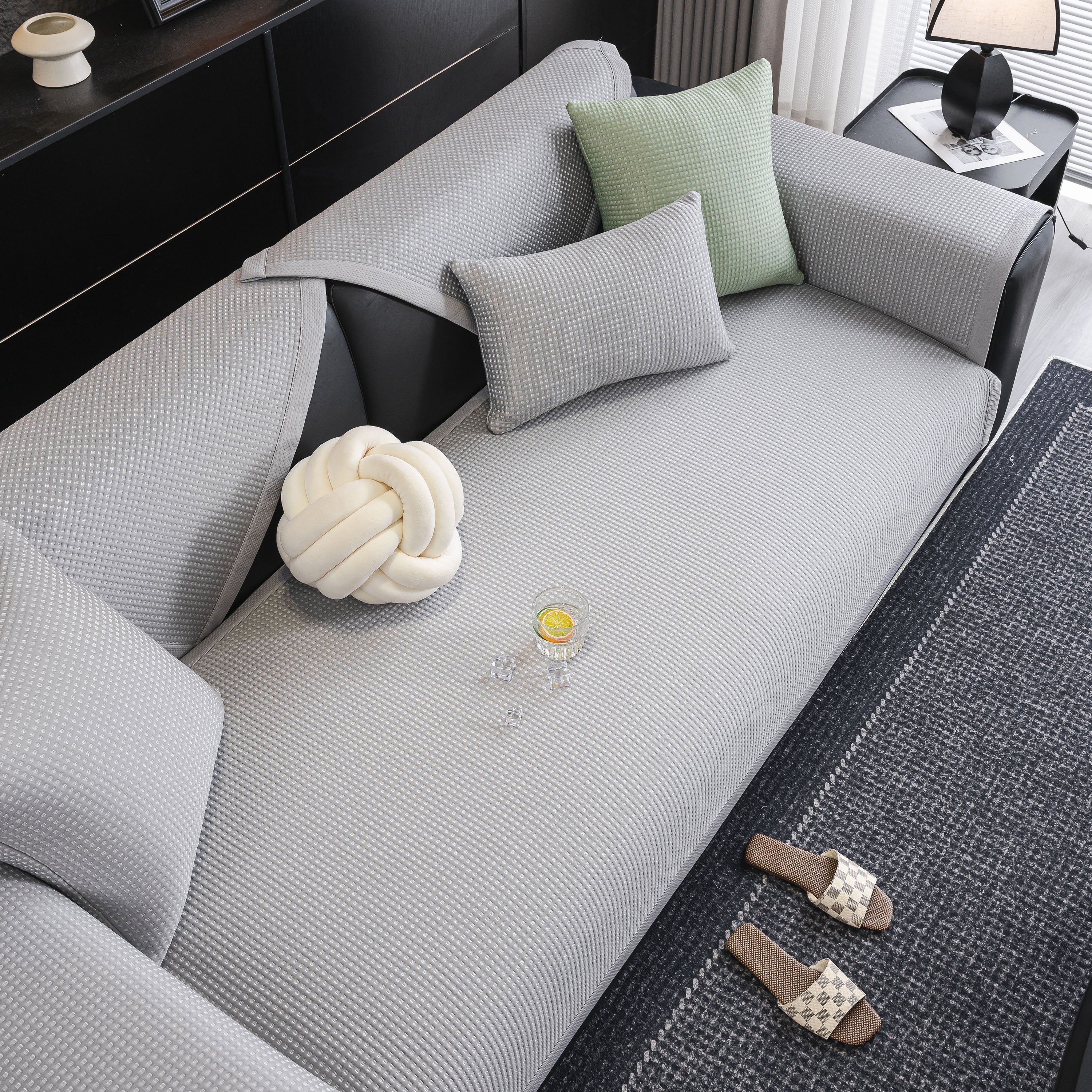 Non-Slip Cooling Breathable Couch Protector Towel, Lightweight Slipcover for Sofas - Image 104