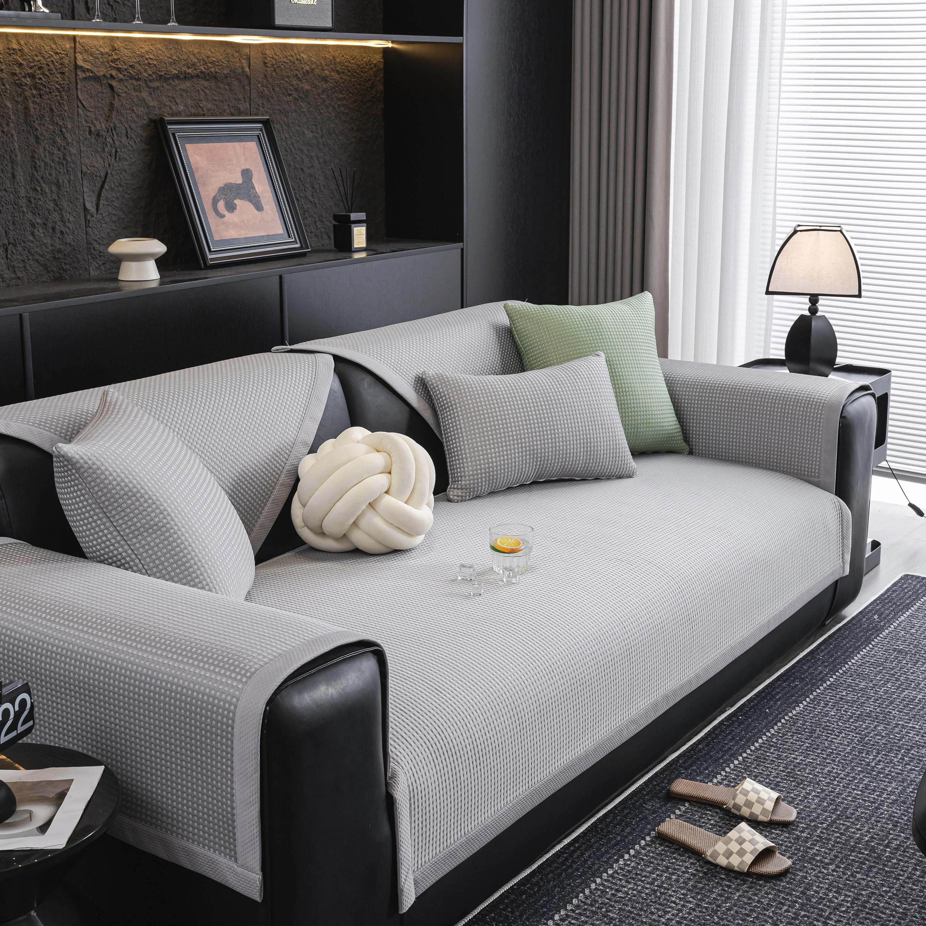 Non-Slip Cooling Breathable Couch Protector Towel, Lightweight Slipcover for Sofas - Image 118