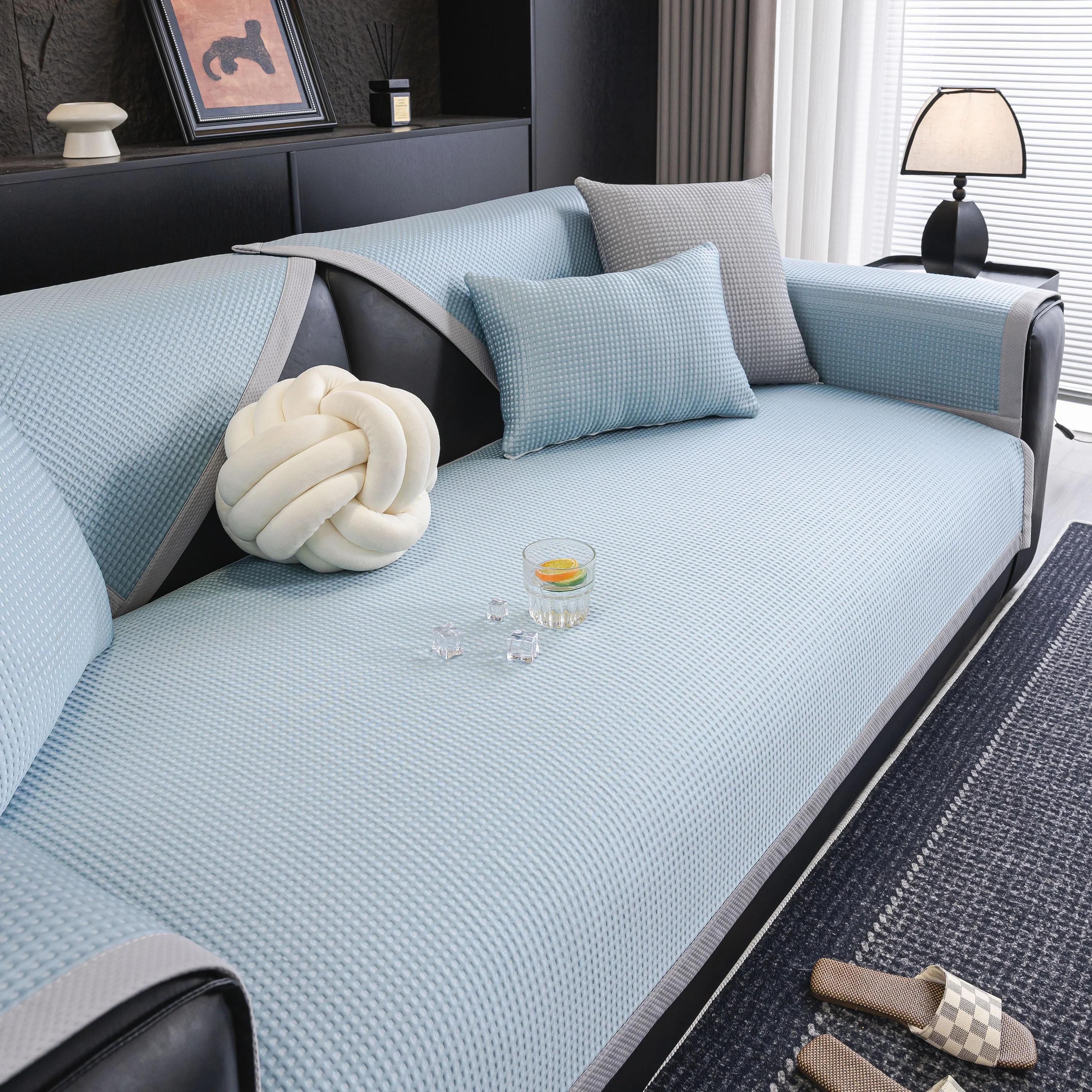 Non-Slip Cooling Breathable Couch Protector Towel, Lightweight Slipcover for Sofas - Image 35