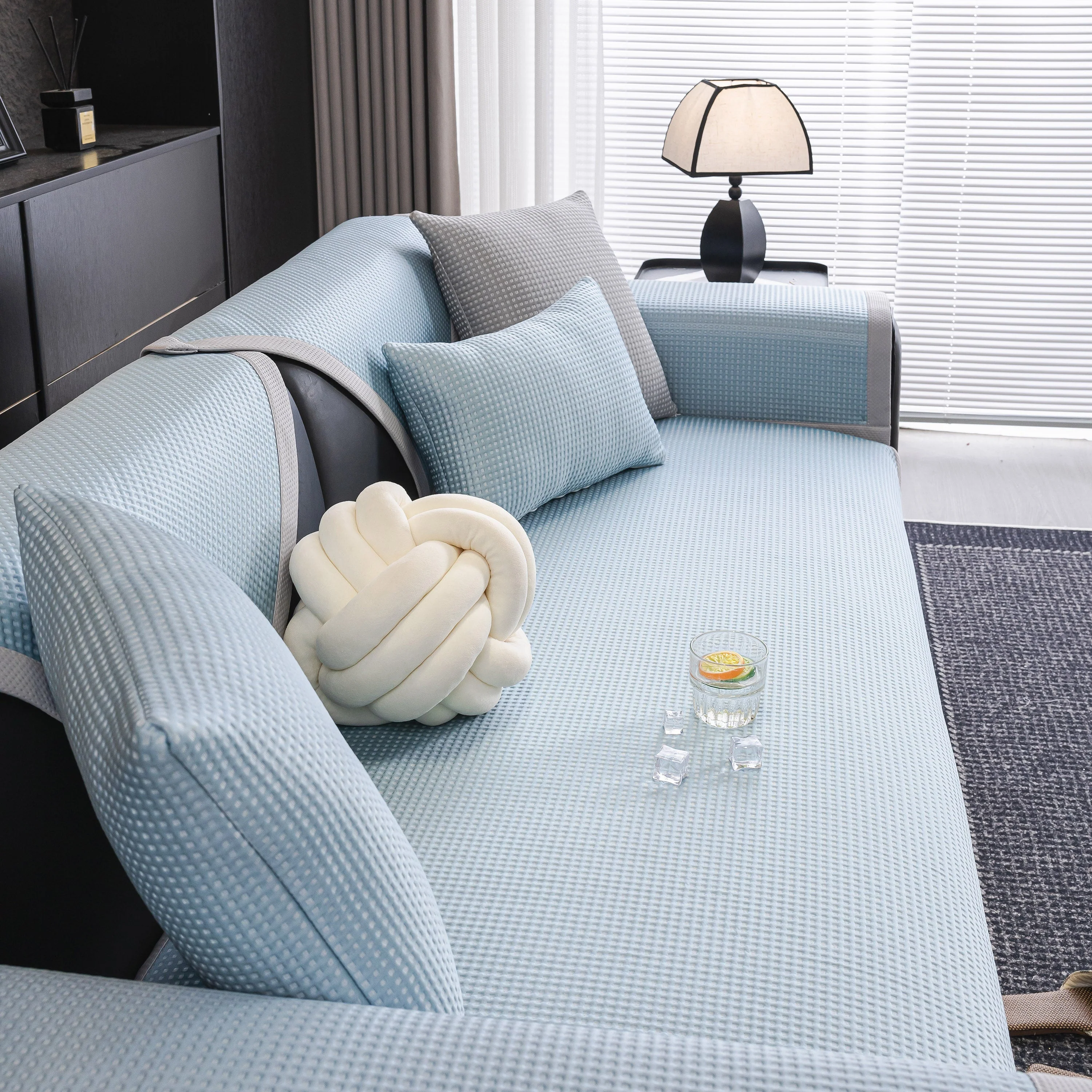 Non-Slip Cooling Breathable Couch Protector Towel, Lightweight Slipcover for Sofas - Image 42