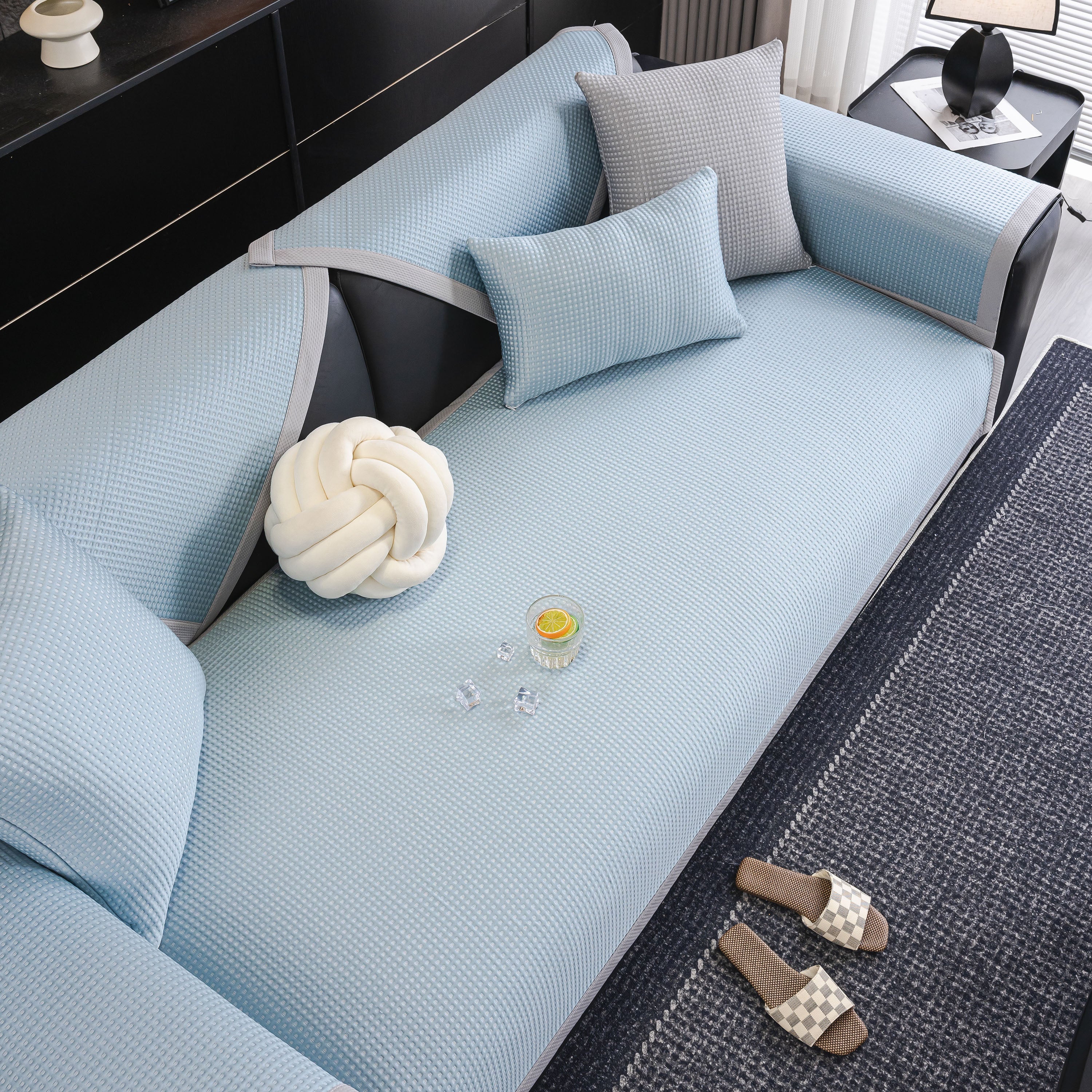 Non-Slip Cooling Breathable Couch Protector Towel, Lightweight Slipcover for Sofas - Image 43