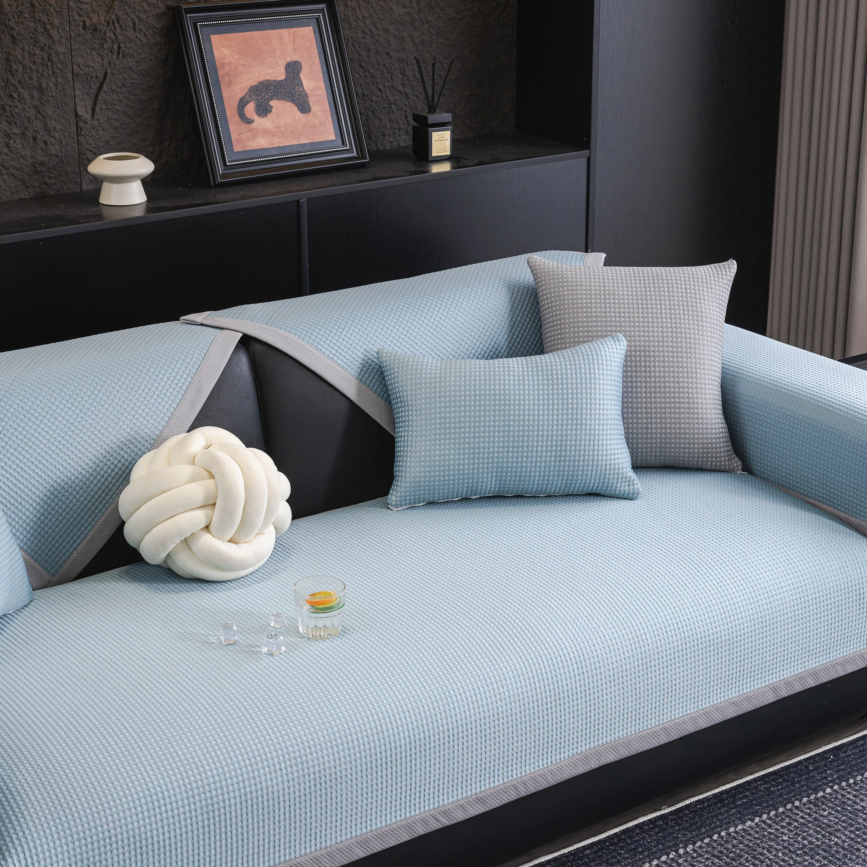 Non-Slip Cooling Breathable Couch Protector Towel, Lightweight Slipcover for Sofas - Image 52