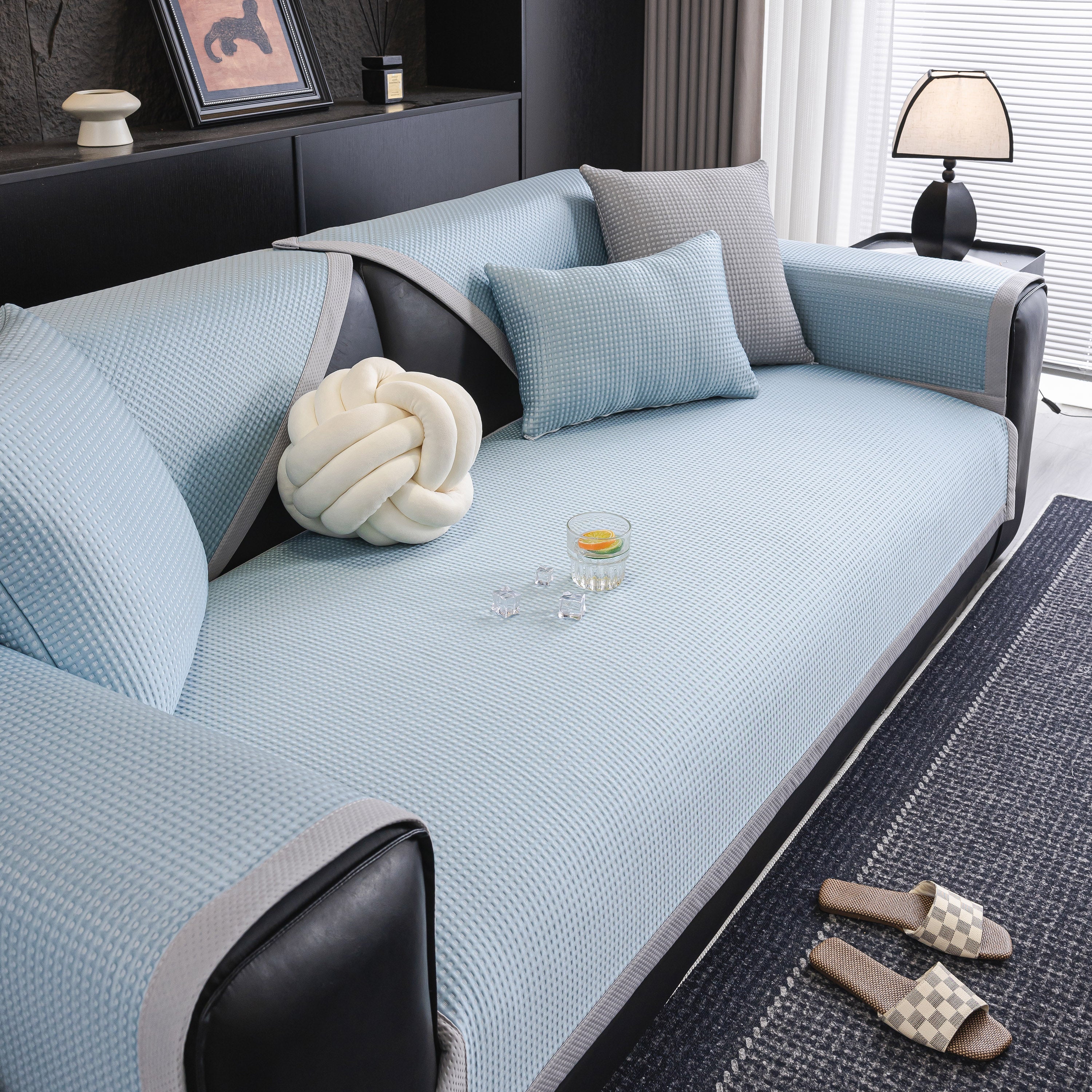 Non-Slip Cooling Breathable Couch Protector Towel, Lightweight Slipcover for Sofas - Image 53