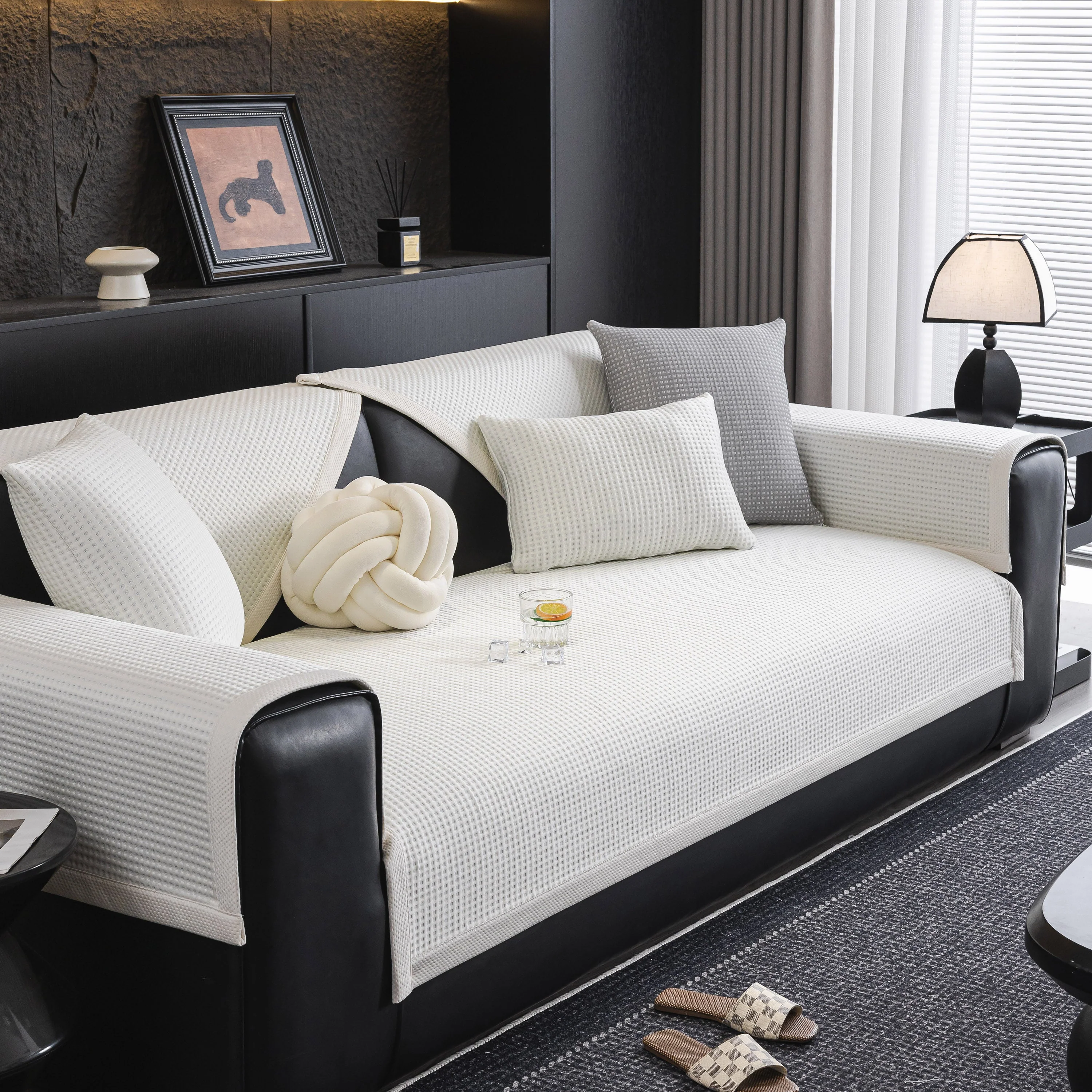 Non-Slip Cooling Breathable Couch Protector Towel, Lightweight Slipcover for Sofas - Image 74