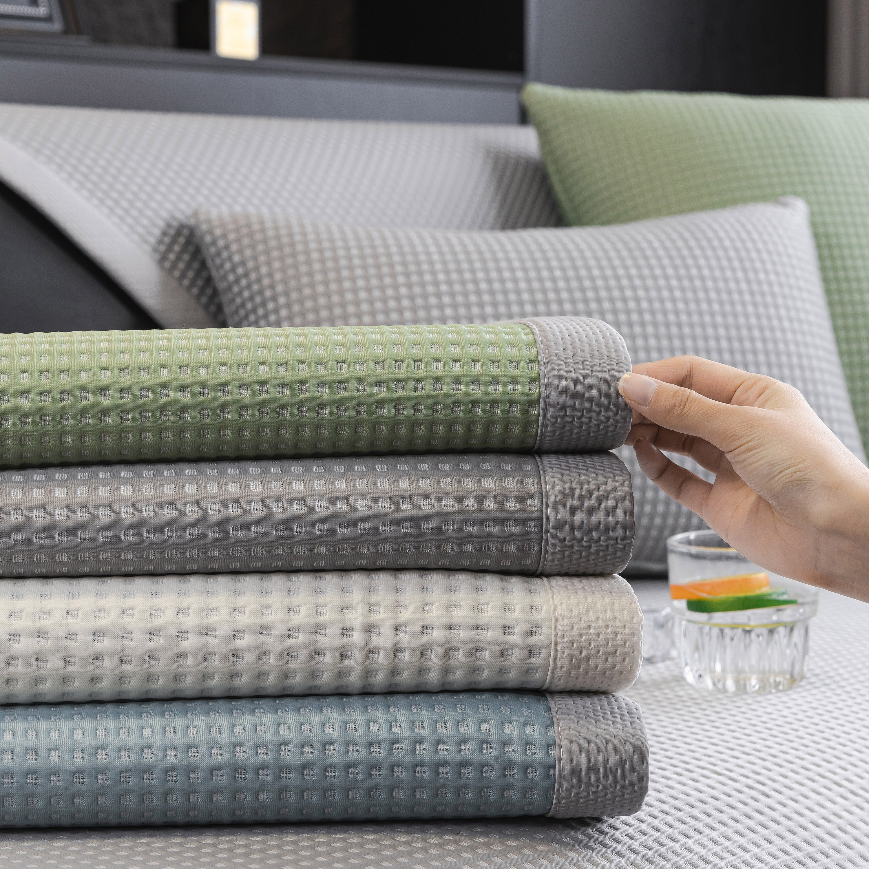 Non-Slip Cooling Breathable Couch Protector Towel, Lightweight Slipcover for Sofas - Image 95