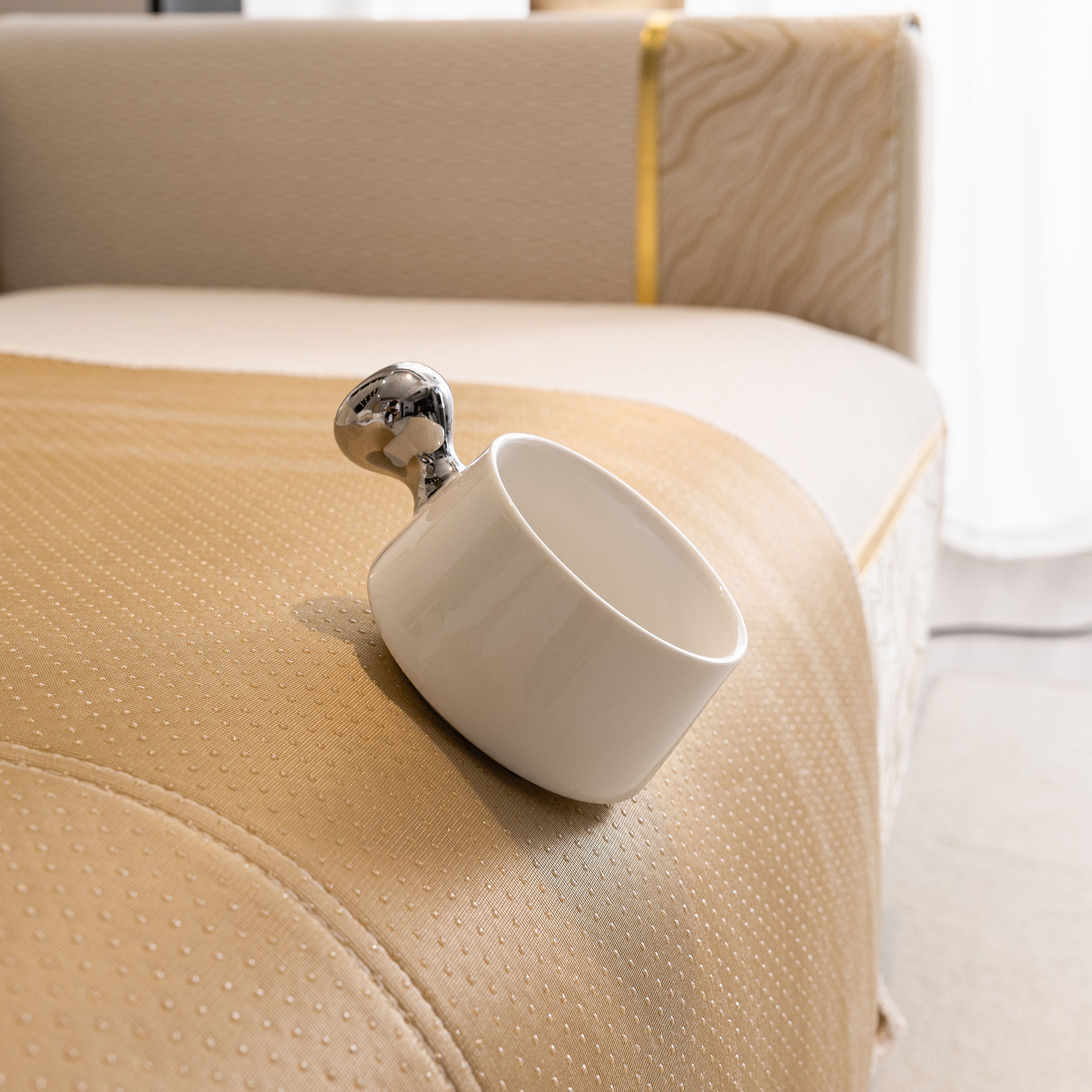 Non-Slip Couch Cover with Gold Trim, Sofa Slipcover for Sectional & Loveseat - Image 11