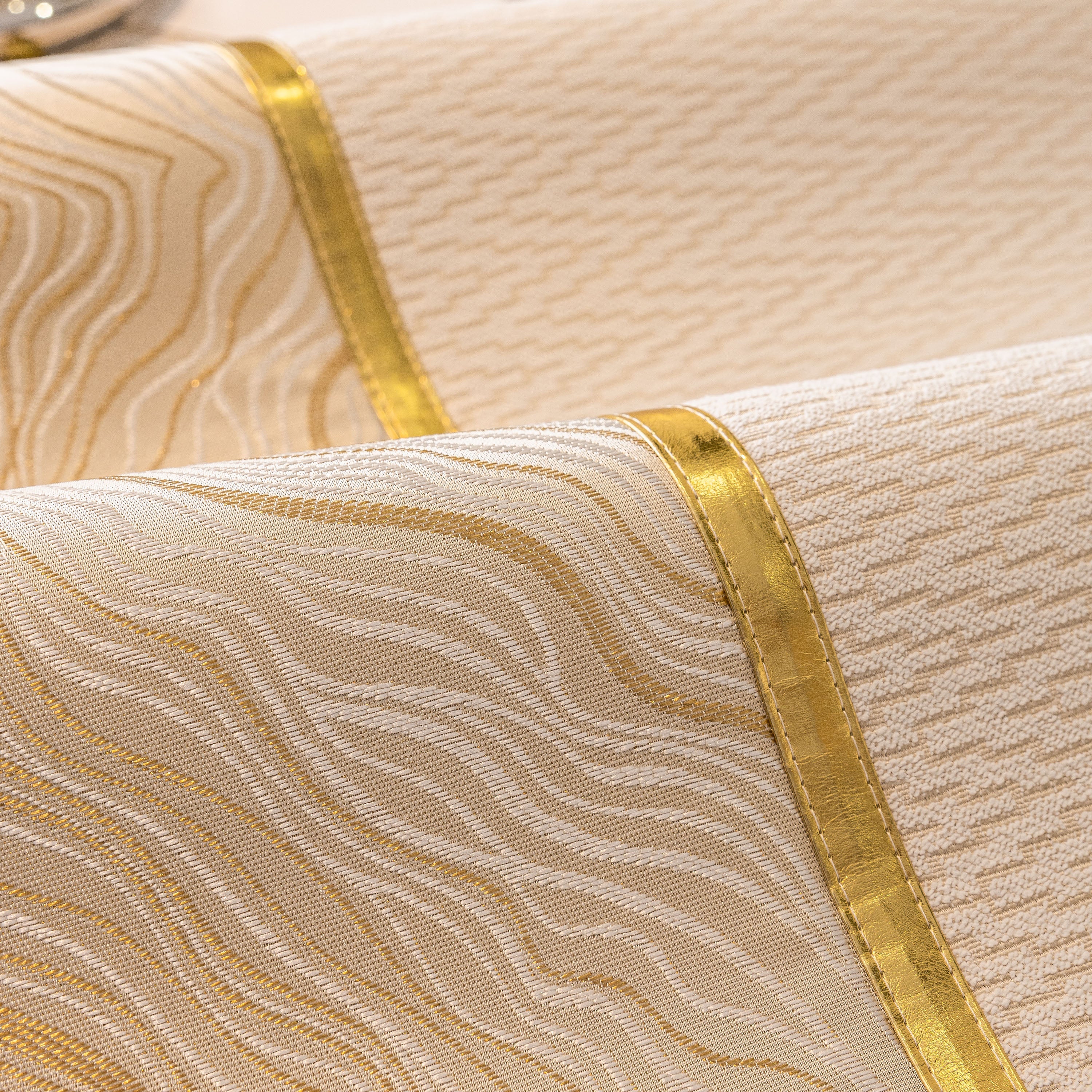 Non-Slip Couch Cover with Gold Trim, Sofa Slipcover for Sectional & Loveseat - Image 15