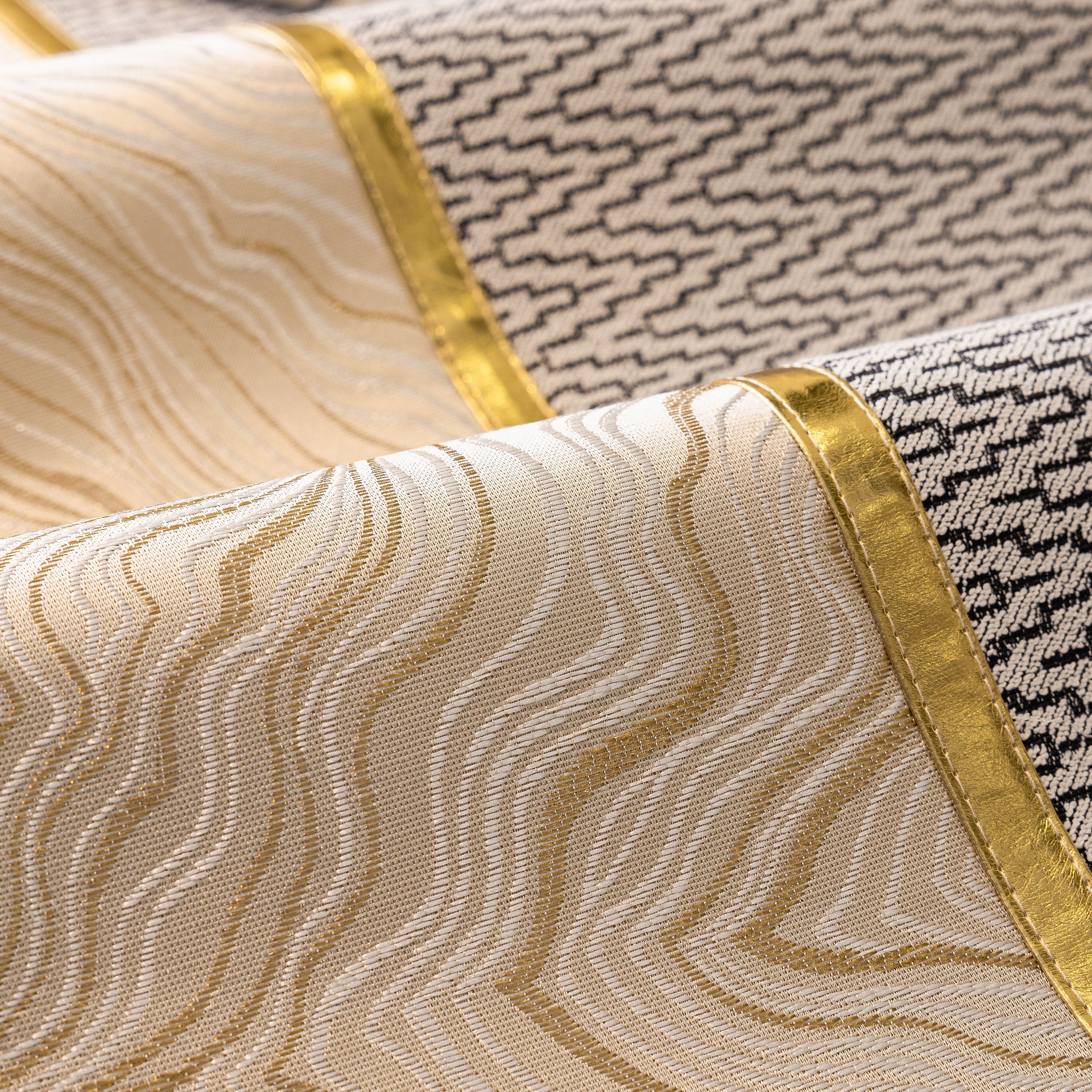 Non-Slip Couch Cover with Gold Trim, Sofa Slipcover for Sectional & Loveseat - Image 69