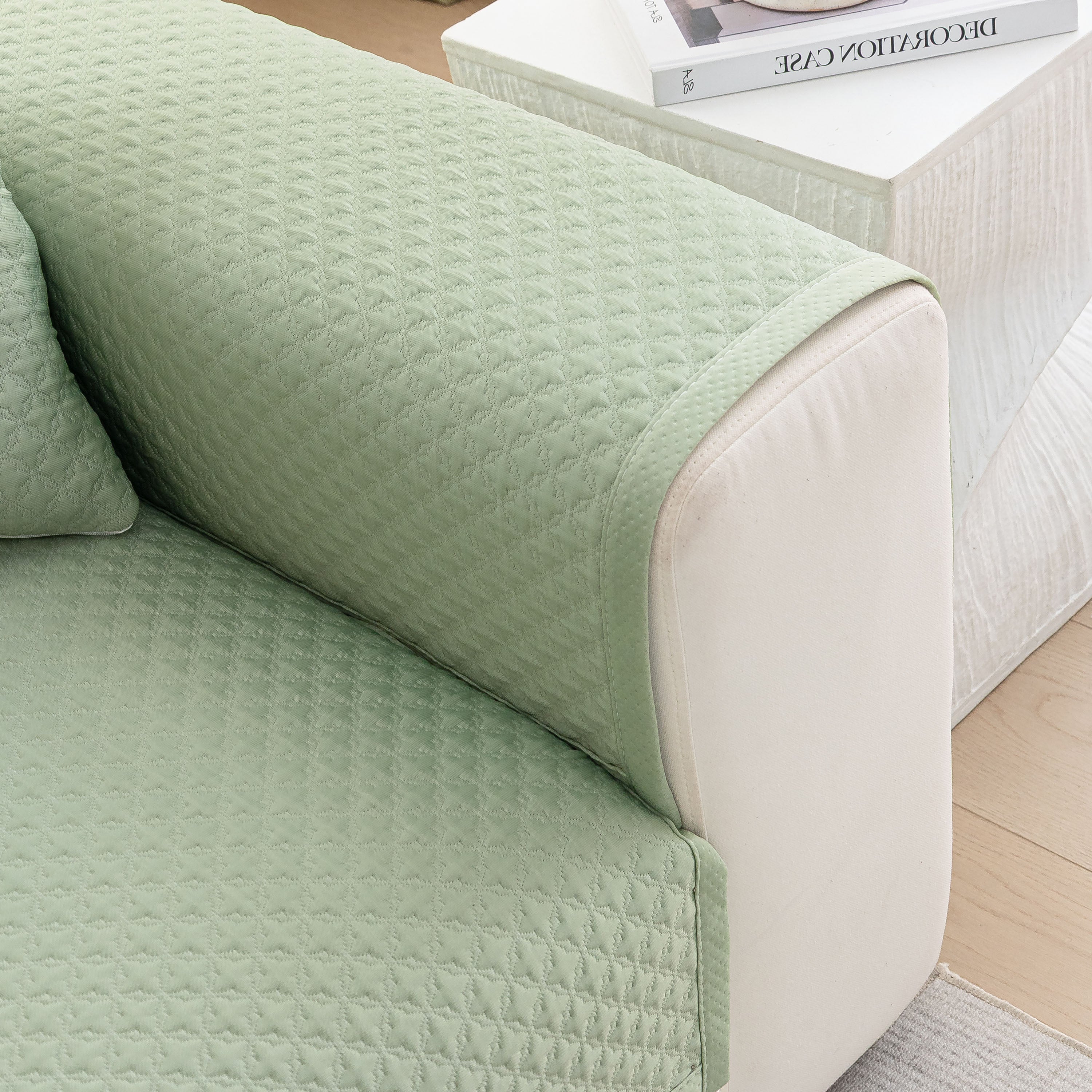 Non-Slip Diamond Quilted Sofa Cover, Separate Pieces Sectional Couch Protector - Image 32