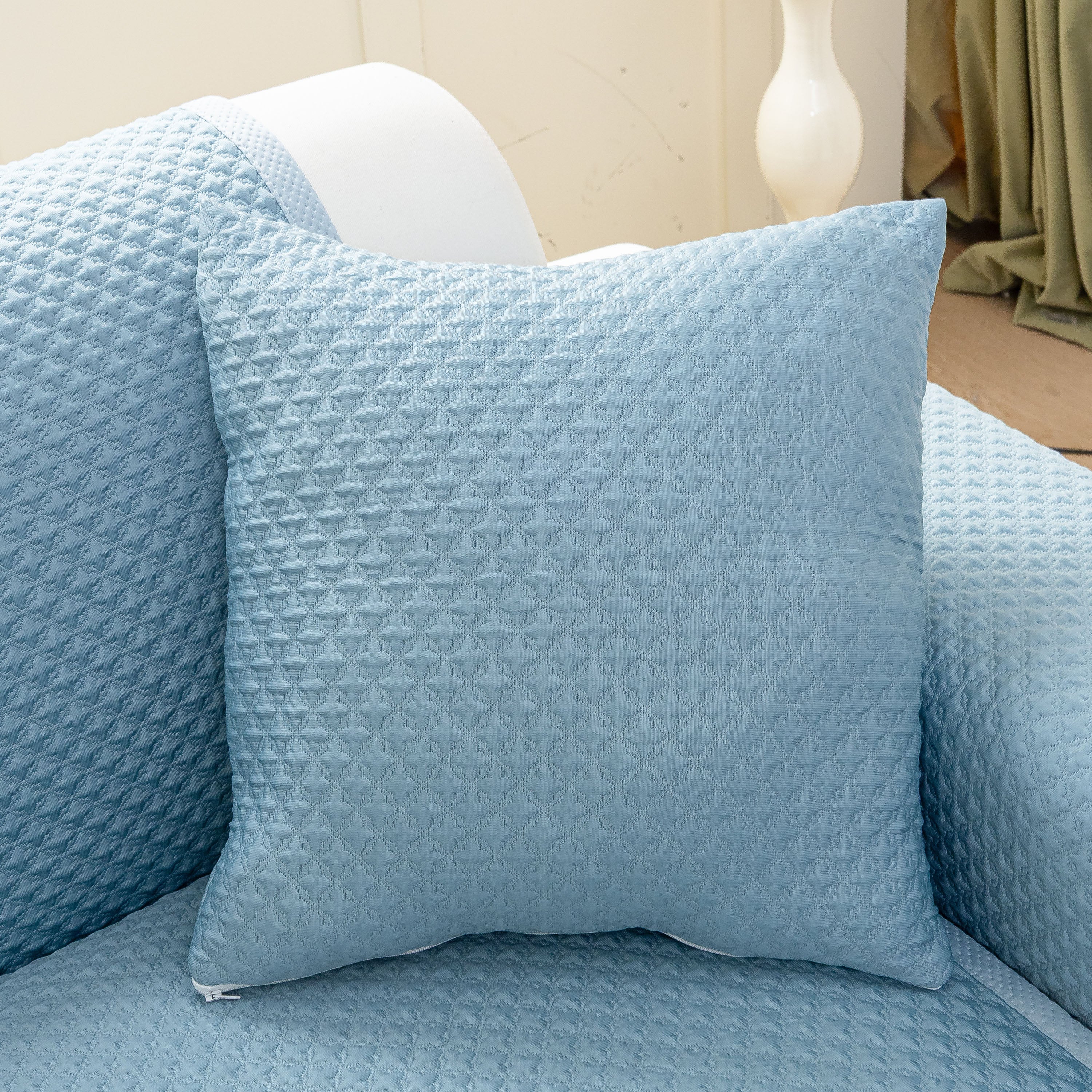 Non-Slip Diamond Quilted Sofa Cover, Separate Pieces Sectional Couch Protector - Image 46