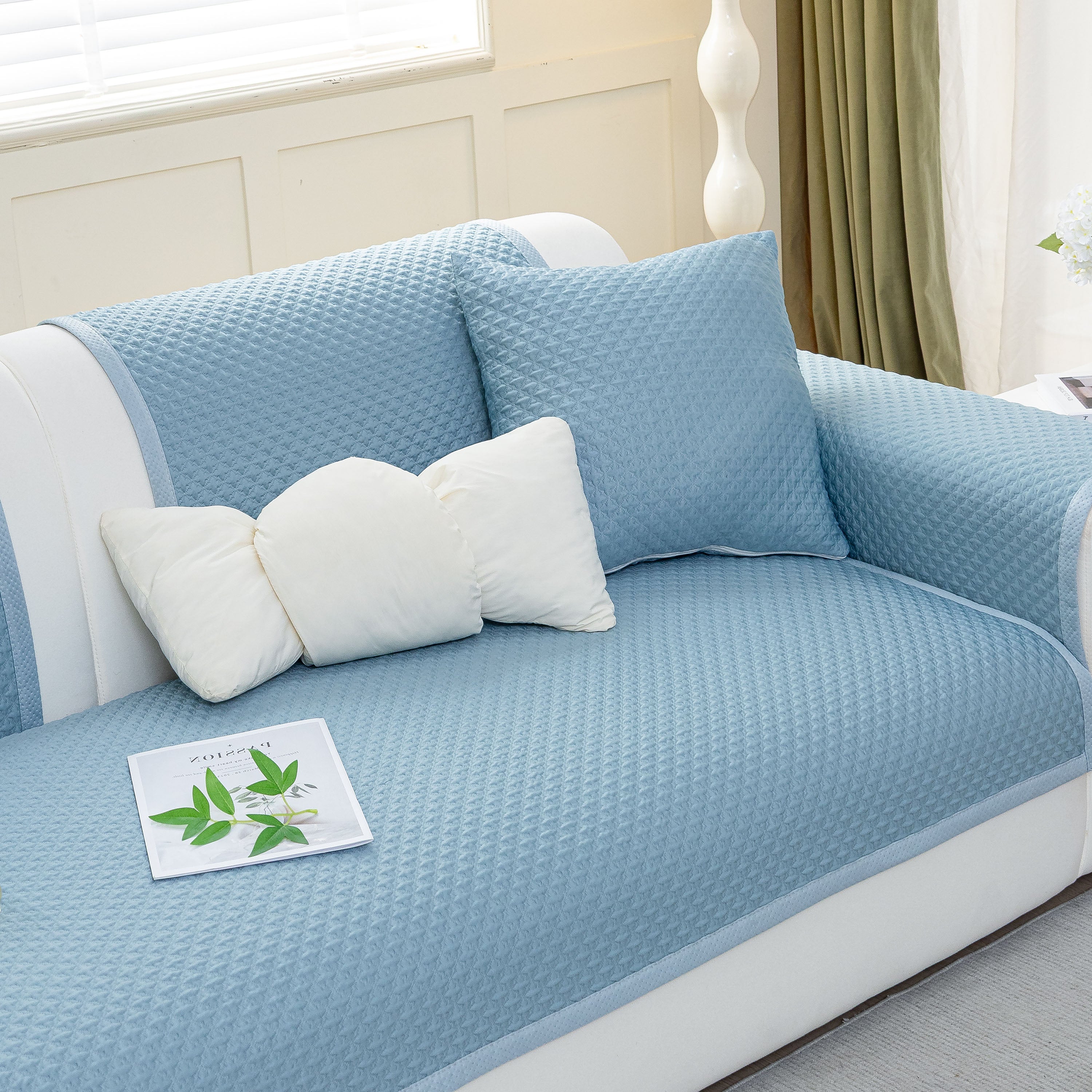 Non-Slip Diamond Quilted Sofa Cover, Separate Pieces Sectional Couch Protector - Image 54