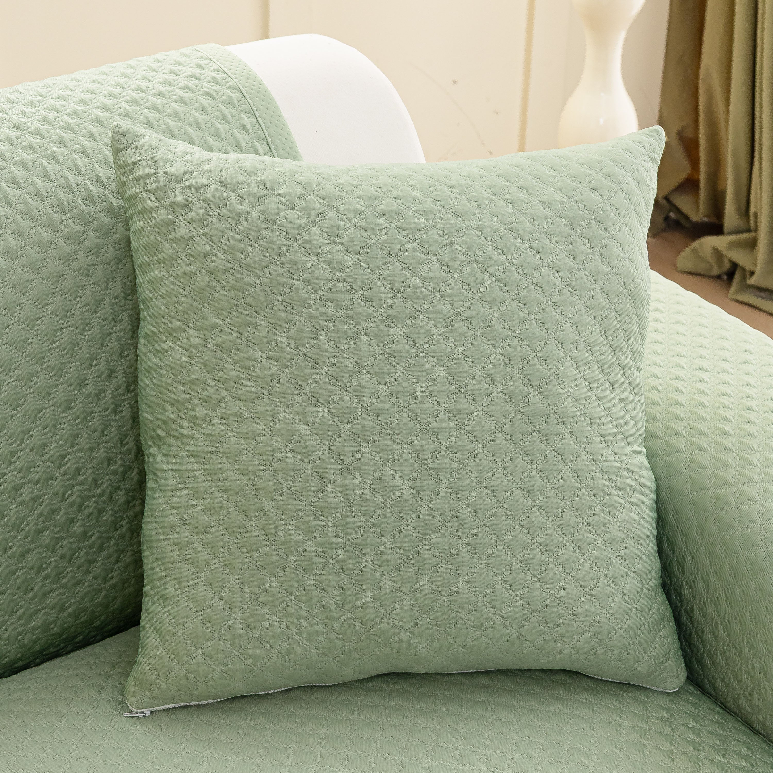 Non-Slip Diamond Quilted Sofa Cover, Separate Pieces Sectional Couch Protector - Image 6