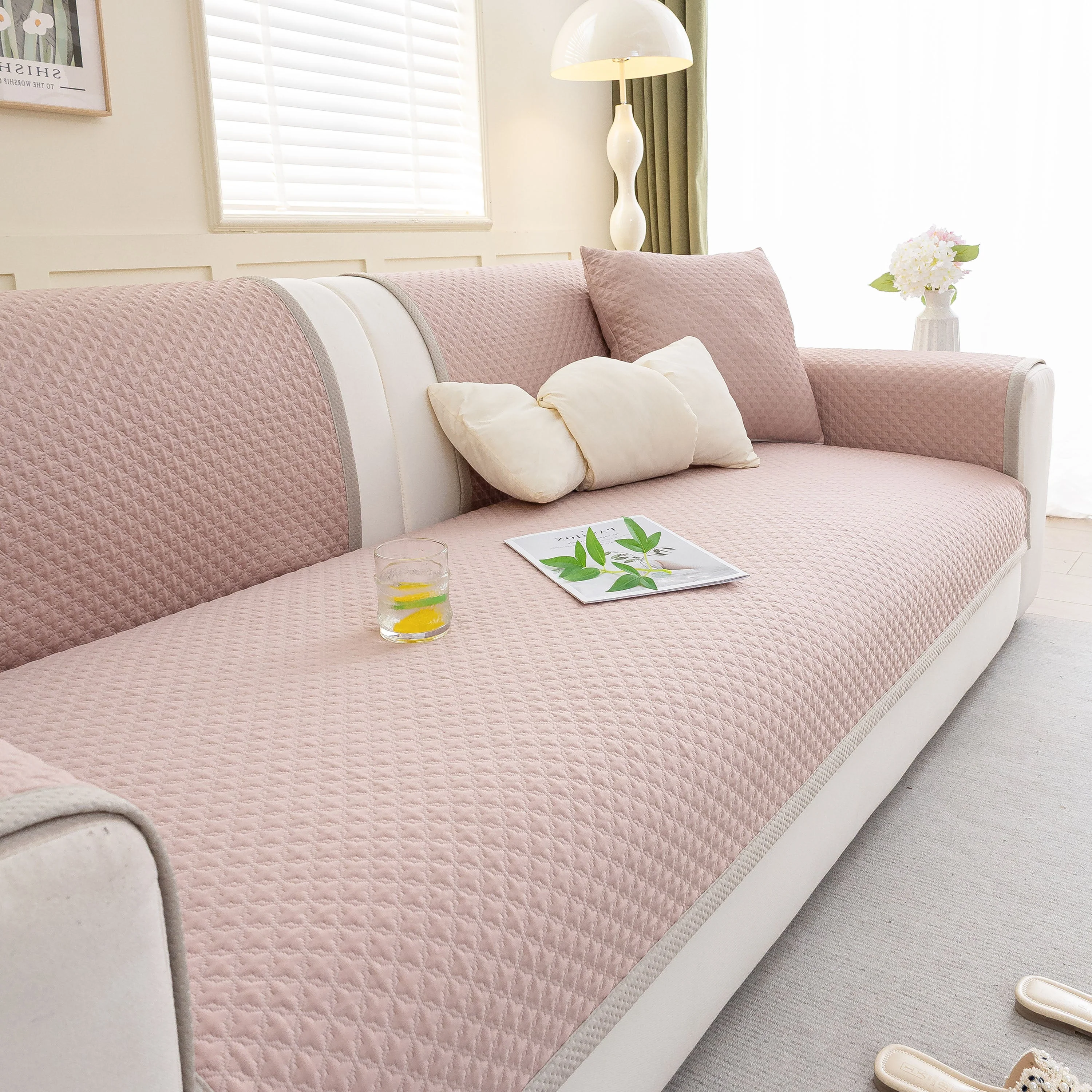 Non-Slip Diamond Quilted Sofa Cover, Separate Pieces Sectional Couch Protector - Image 97