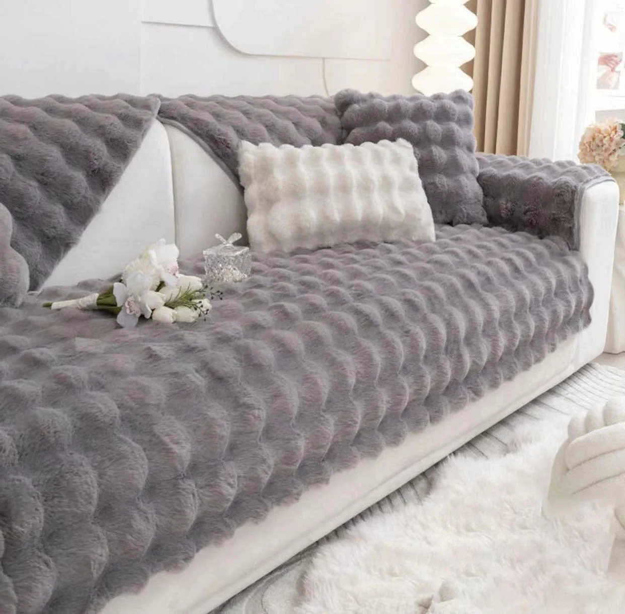 Non-slip Faux Fur Sofa Cover – Super Soft, Fluffy, and Stylish Couch Covers II - Image 8
