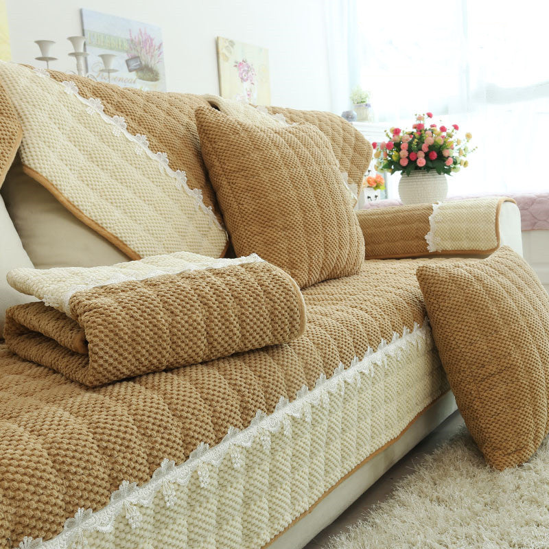 Non-Slip Sectional Couch Cover with Lace, Furniture Protector for Dogs, Pets, and Kids I - Image 10