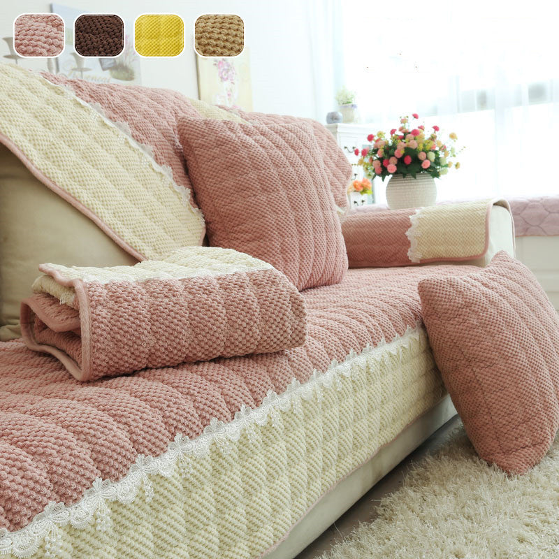 Non-Slip Sectional Couch Cover with Lace, Furniture Protector for Dogs, Pets, and Kids I - Image 3