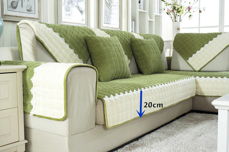 Non-Slip Sectional Couch Cover with Lace, Furniture Protector for Dogs, Pets, and Kids II - Image 12