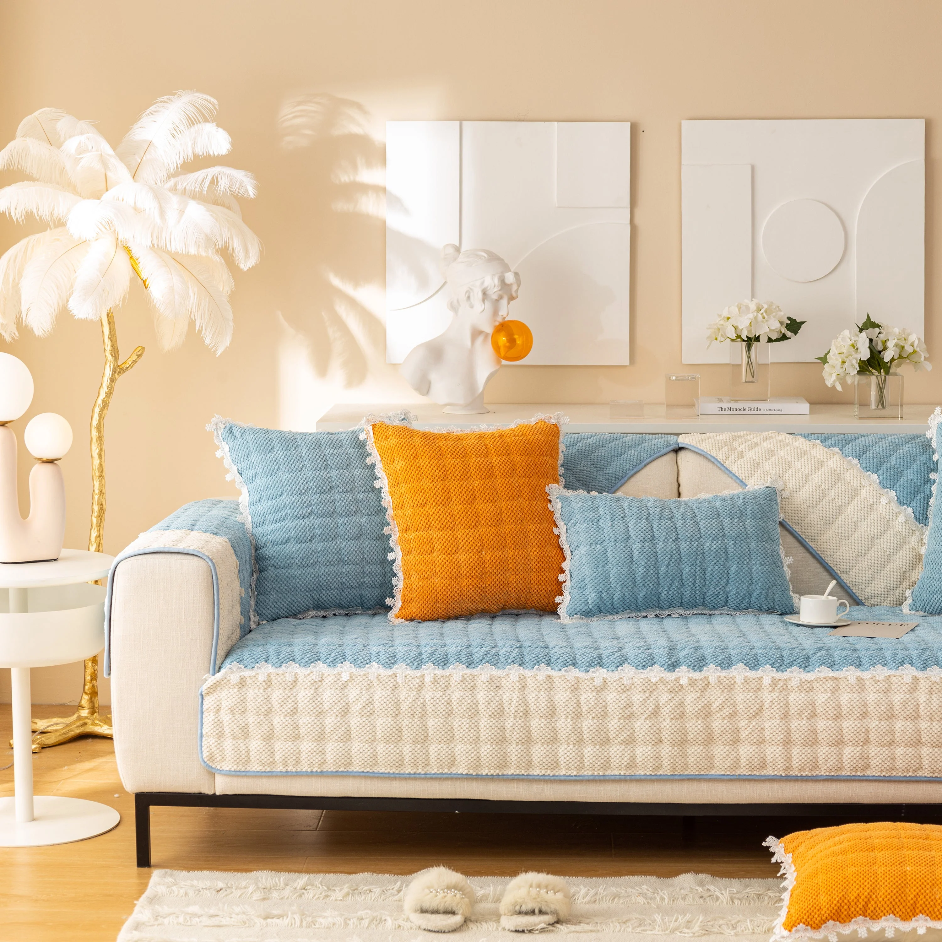 Non-Slip Sectional Couch Cover with Lace, Furniture Protector for Dogs, Pets, and Kids III - Image 13