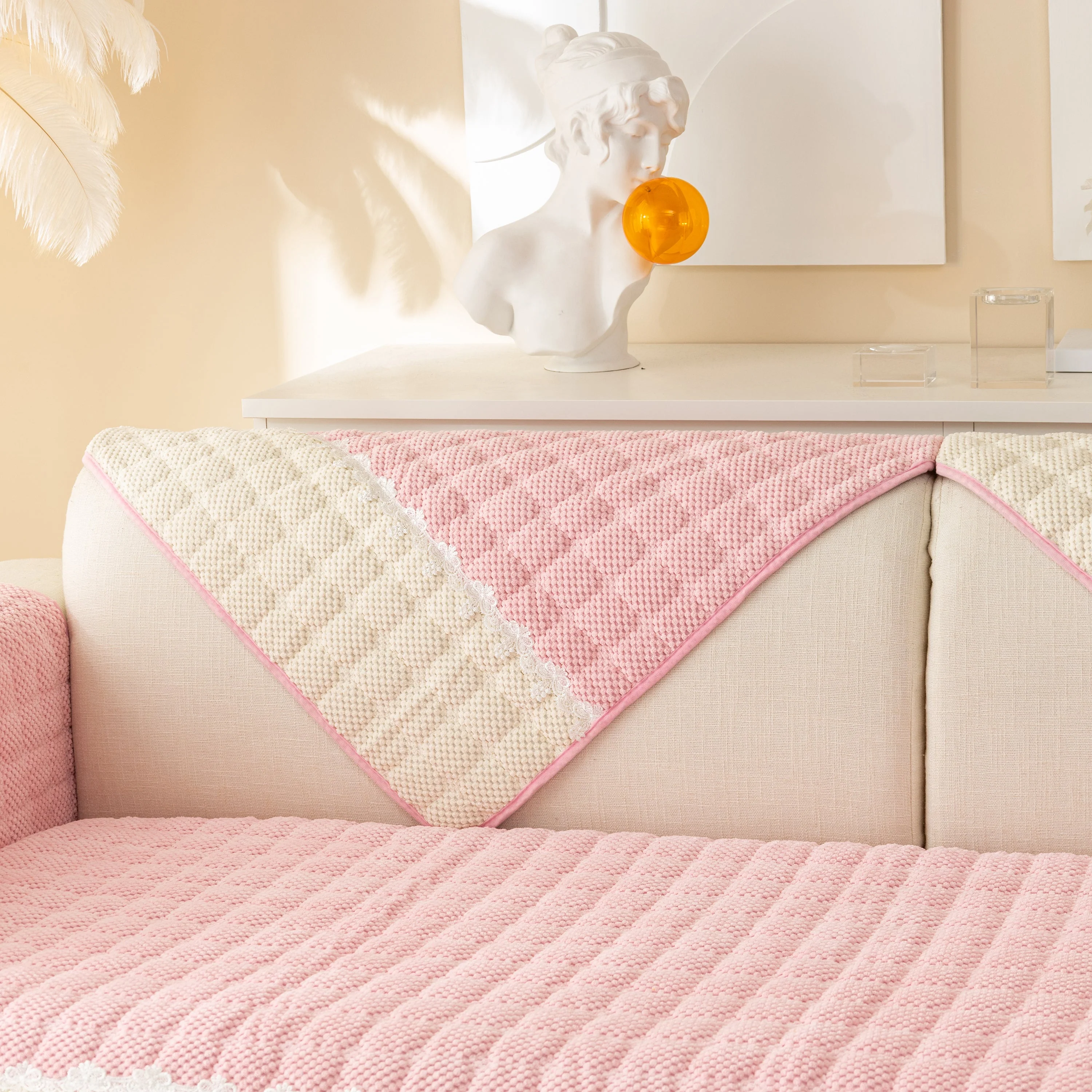 Non-Slip Sectional Couch Cover with Lace, Furniture Protector for Dogs, Pets, and Kids III - Image 26