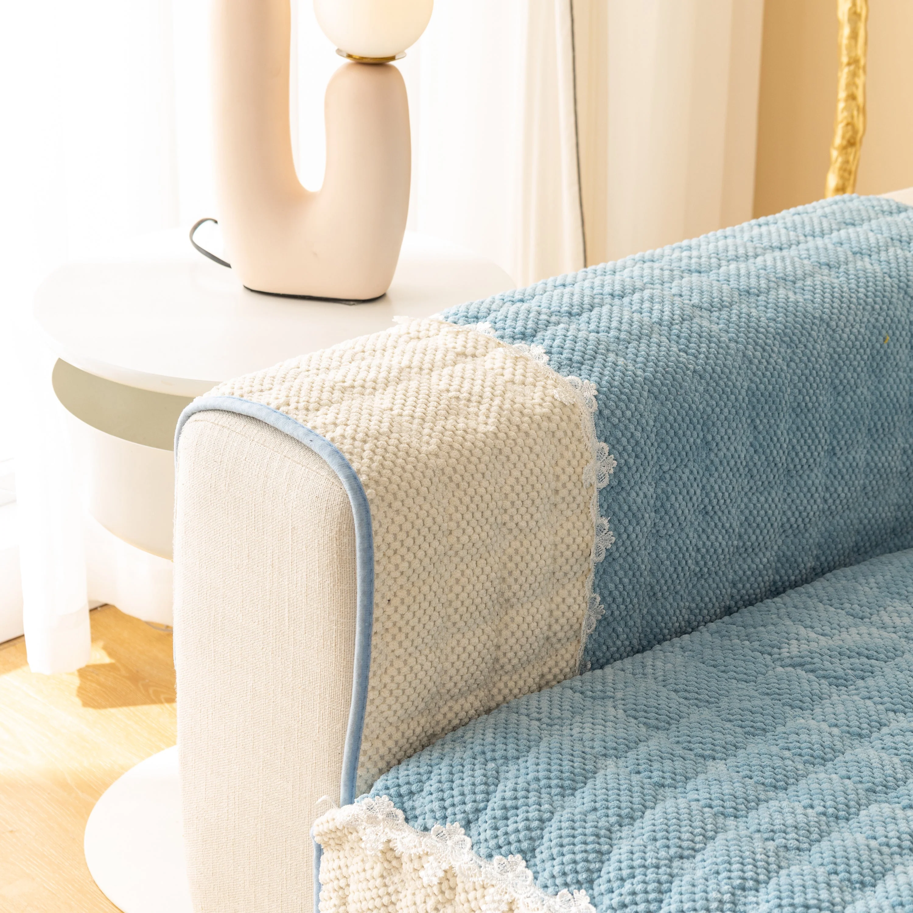 Non-Slip Sectional Couch Cover with Lace, Furniture Protector for Dogs, Pets, and Kids III - Image 6