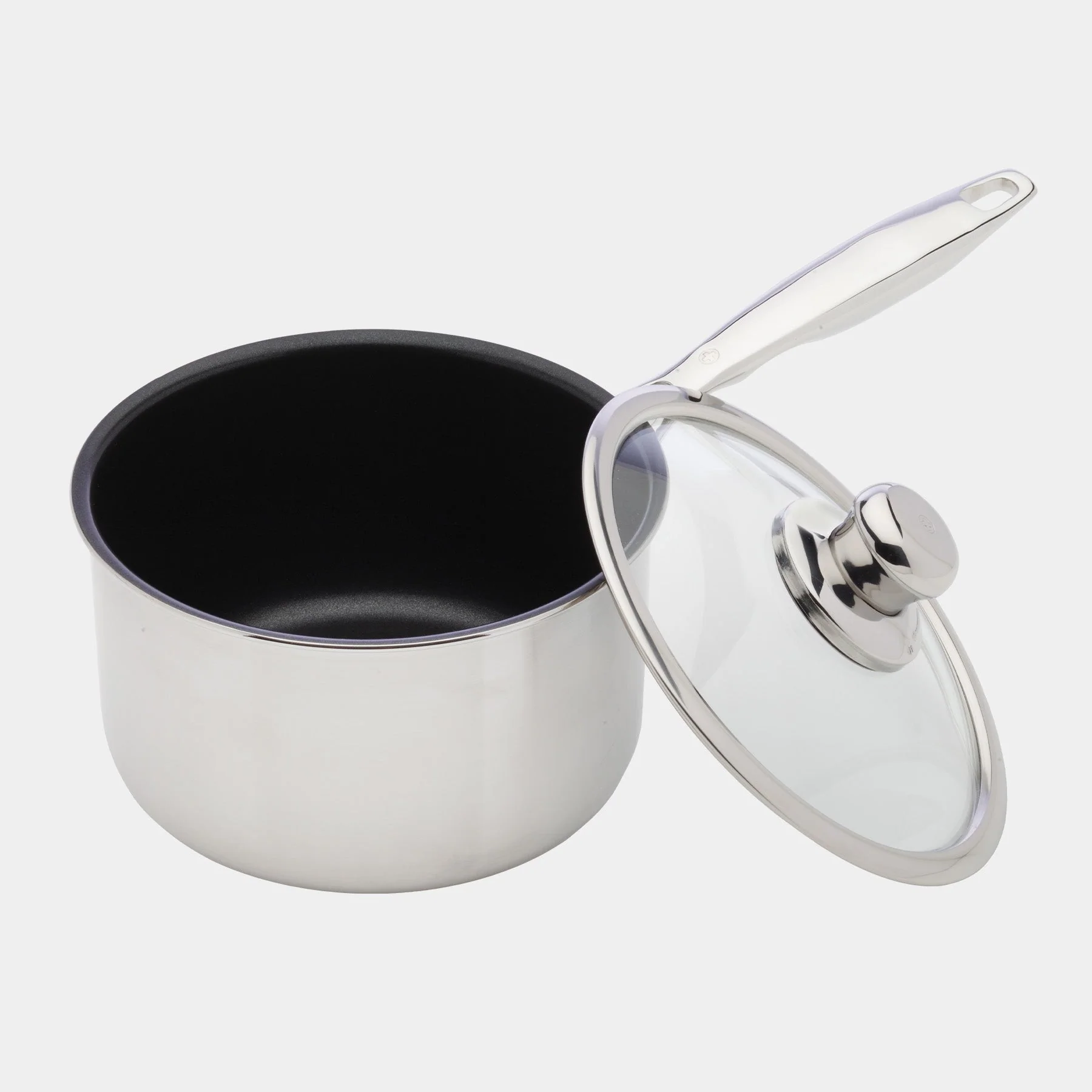Nonstick Clad Saucepan with Glass Lid - Induction - Image 4