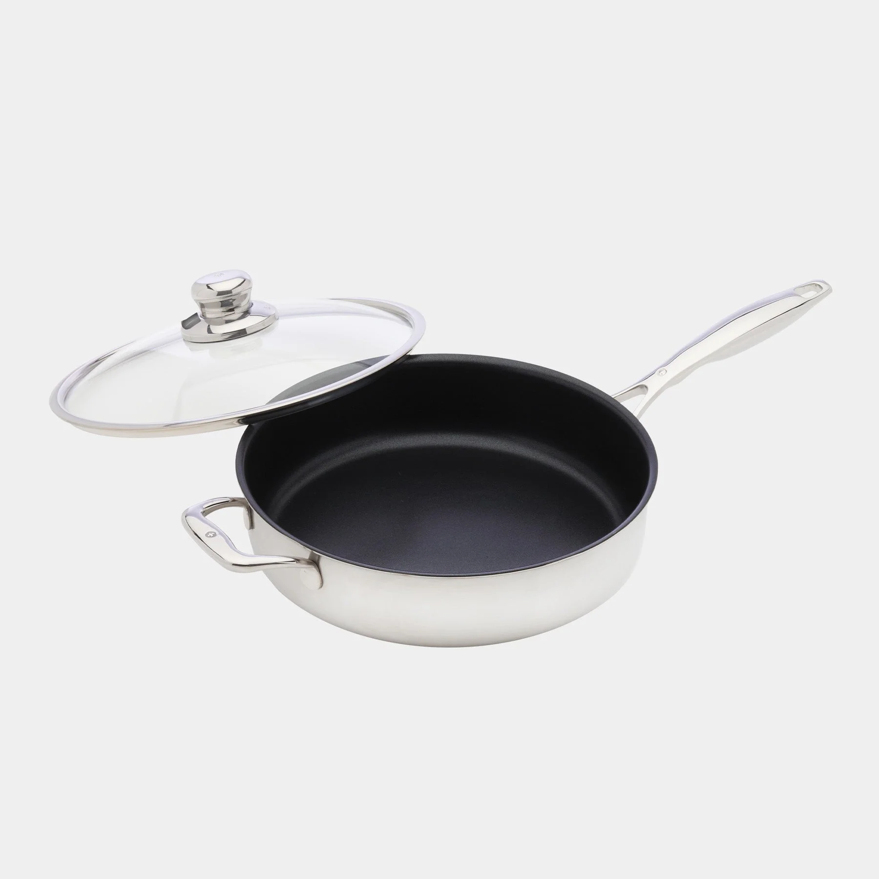 Nonstick Clad Saute Pan with Glass Lid - Induction - Image 4